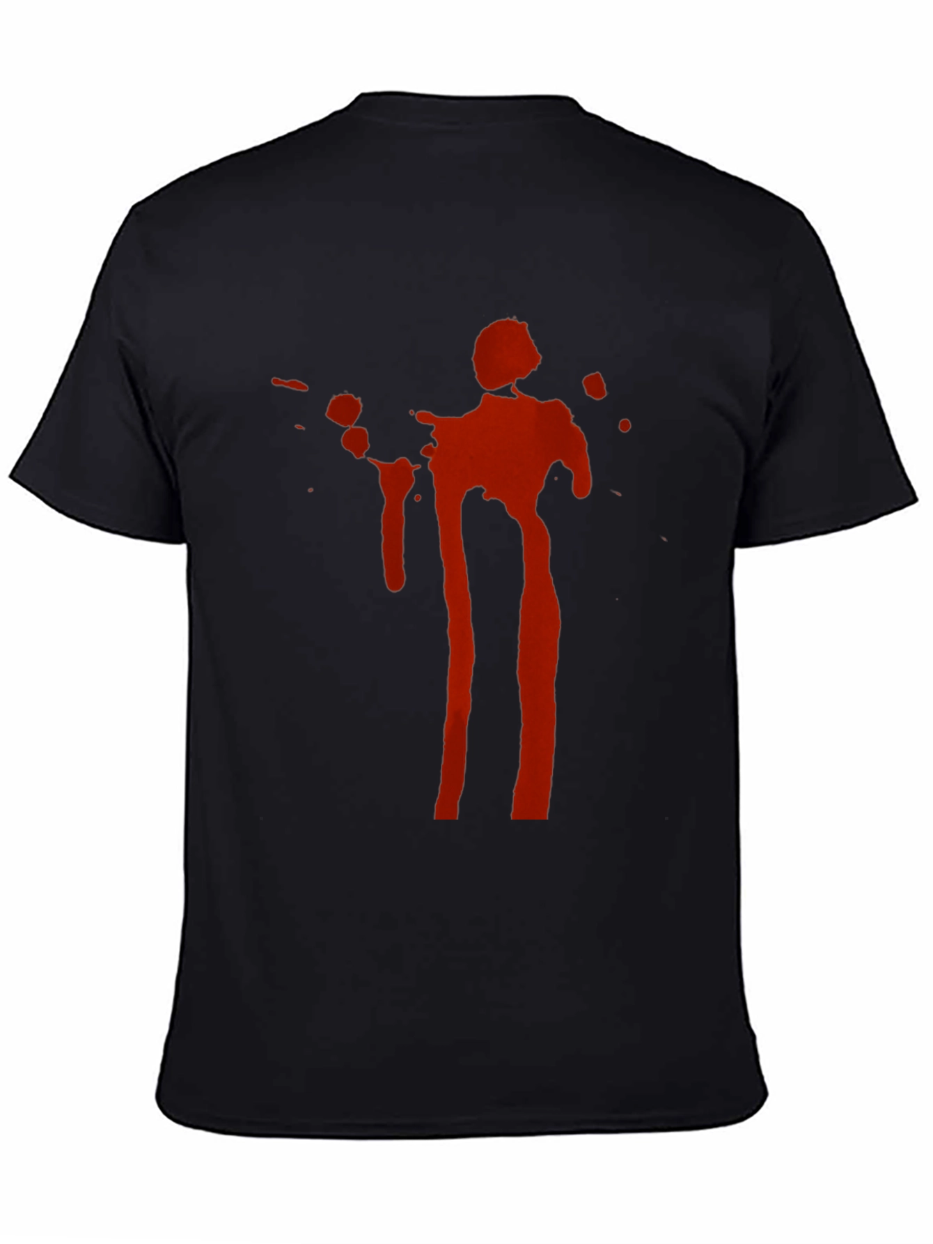 Statement Tee: Red Ink Splatter Graphic Black T-Shirt
