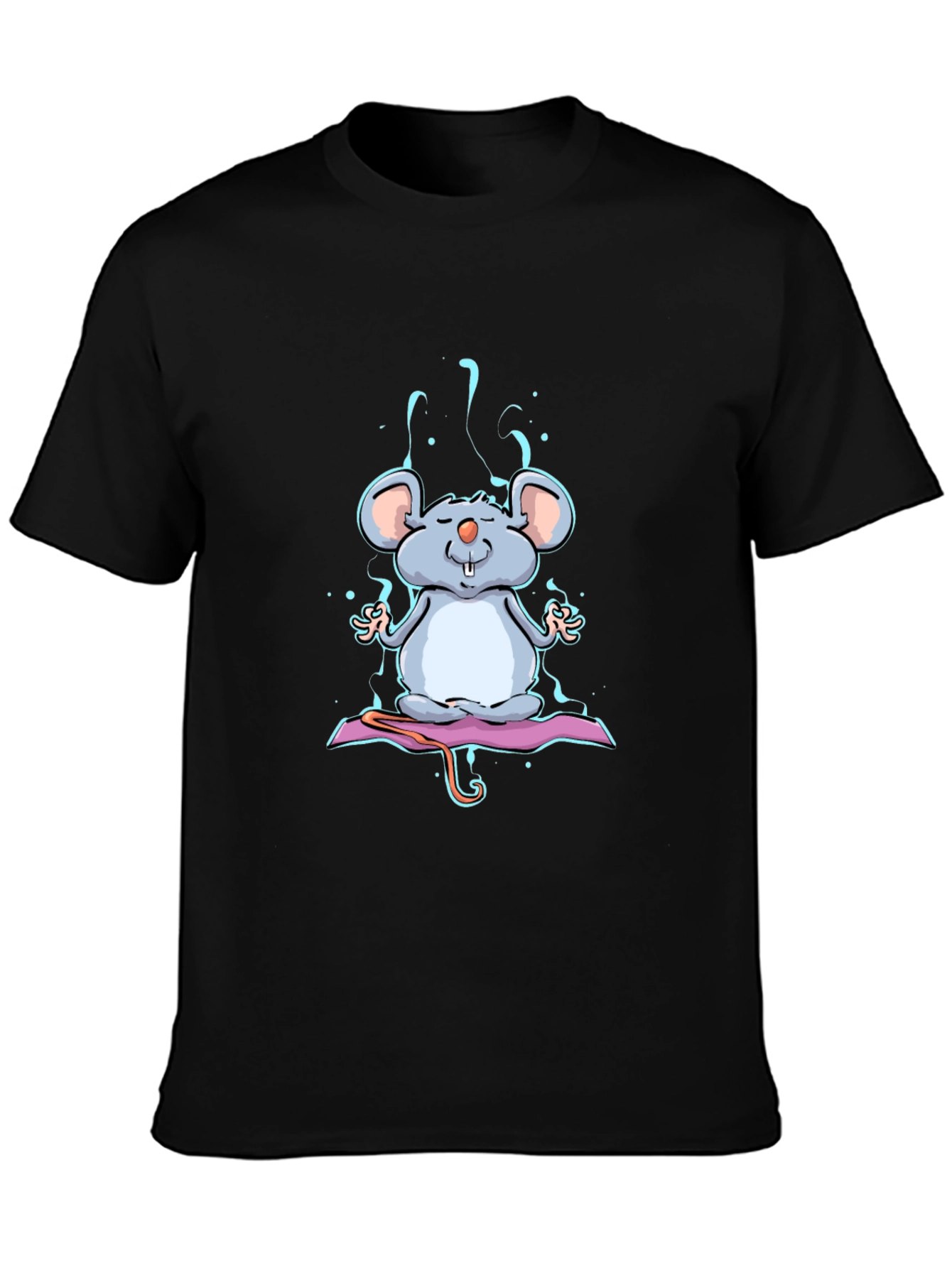 Meditating Mouse Graphic Tee - Zen Style