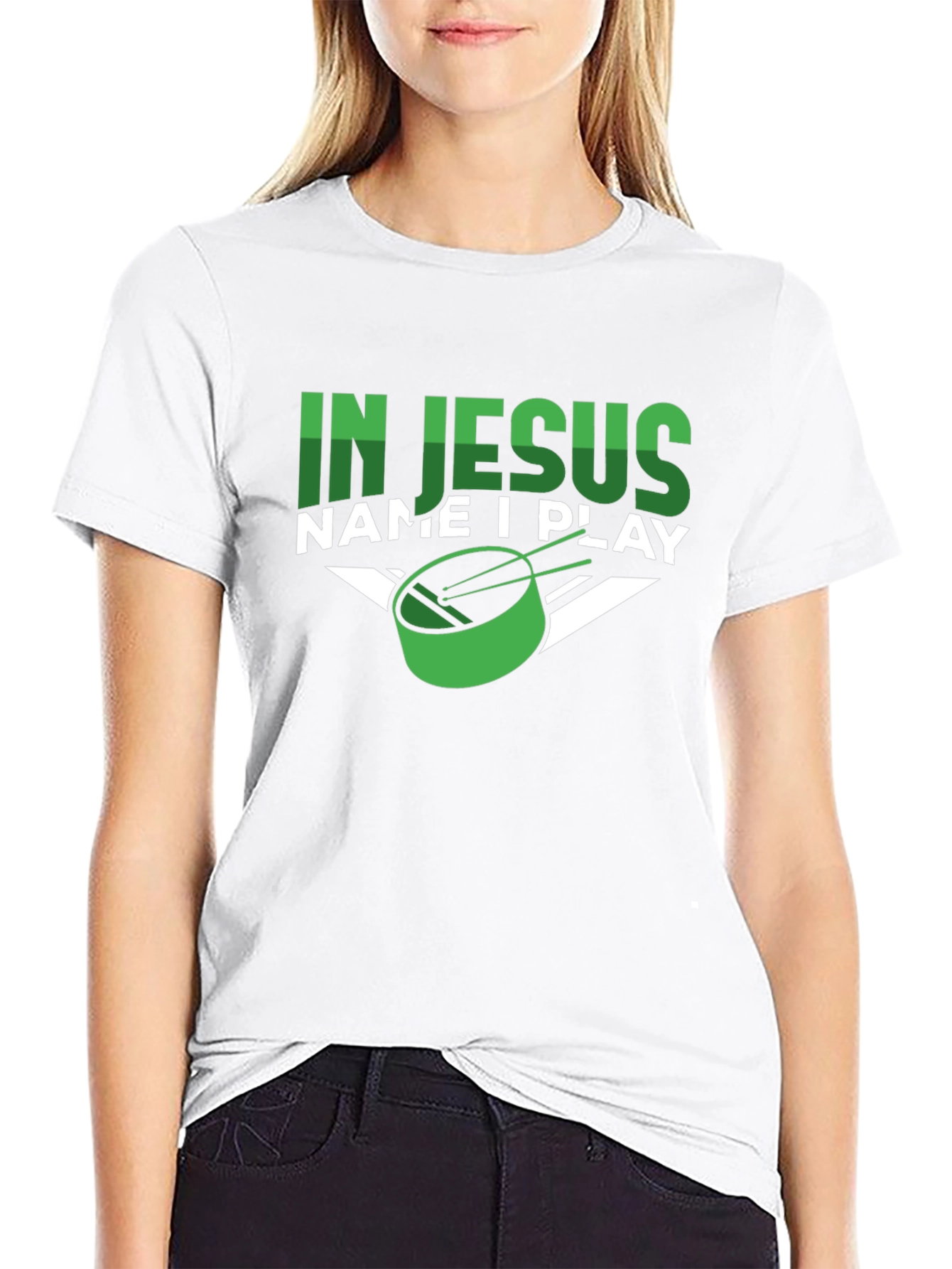 In Jesus Name I Play T-Shirt - Christian Hockey