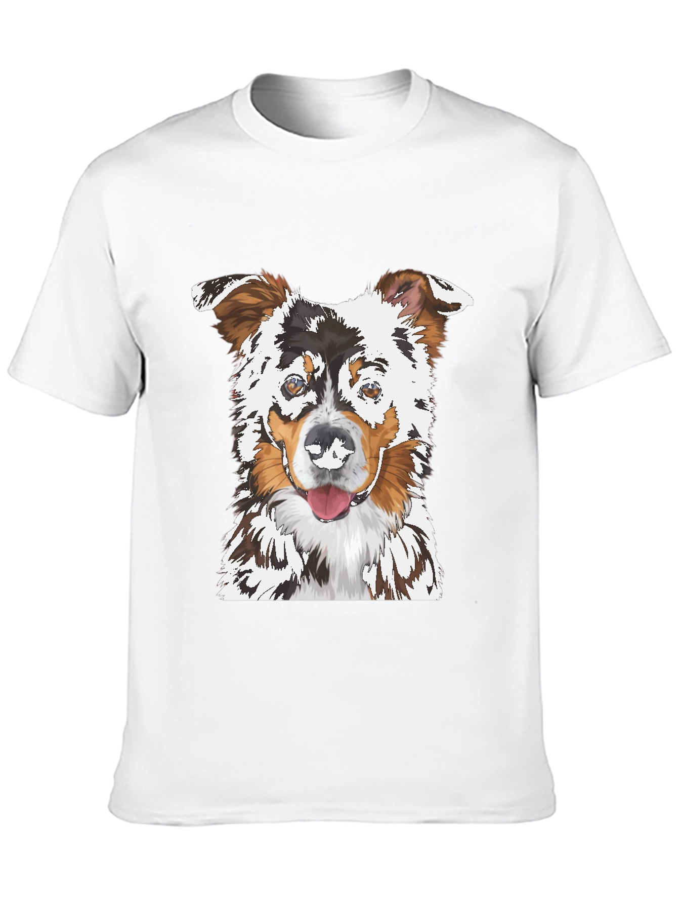 Dog Portrait Graphic Tee - Black Cotton T-Shirt