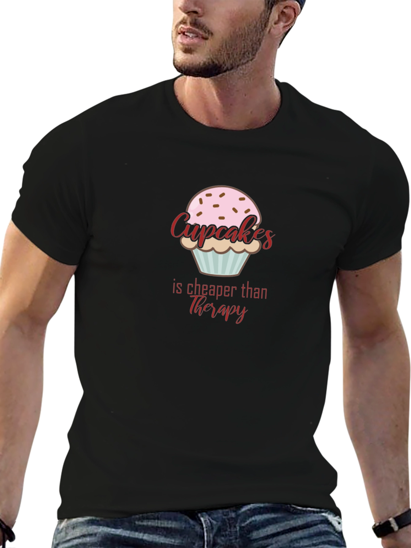 Cupcakes Cheaper Than Therapy Graphic T-Shirt