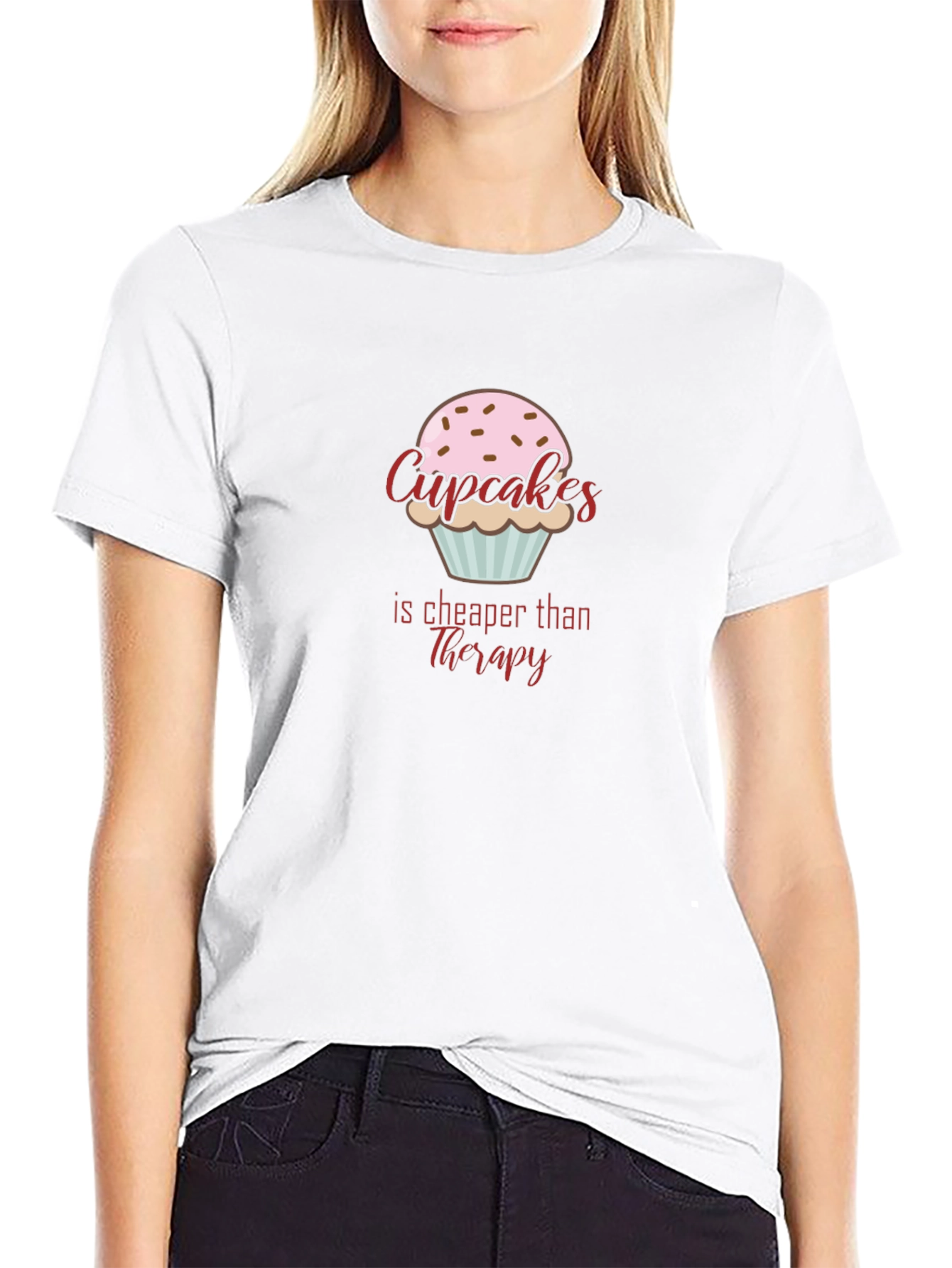 Cupcakes Cheaper Than Therapy Graphic T-Shirt