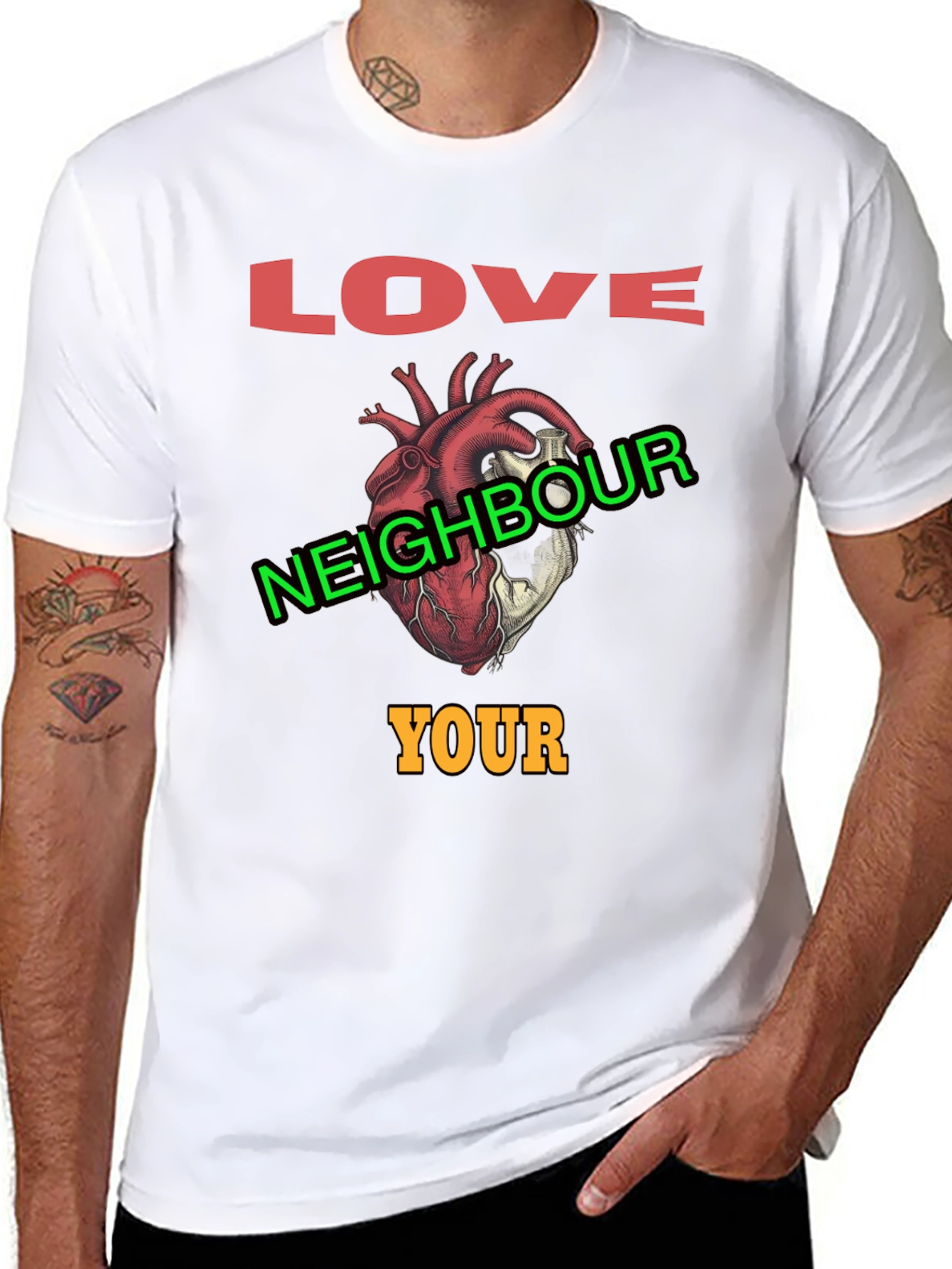 Love Your Neighbour T-Shirt Graphic Print