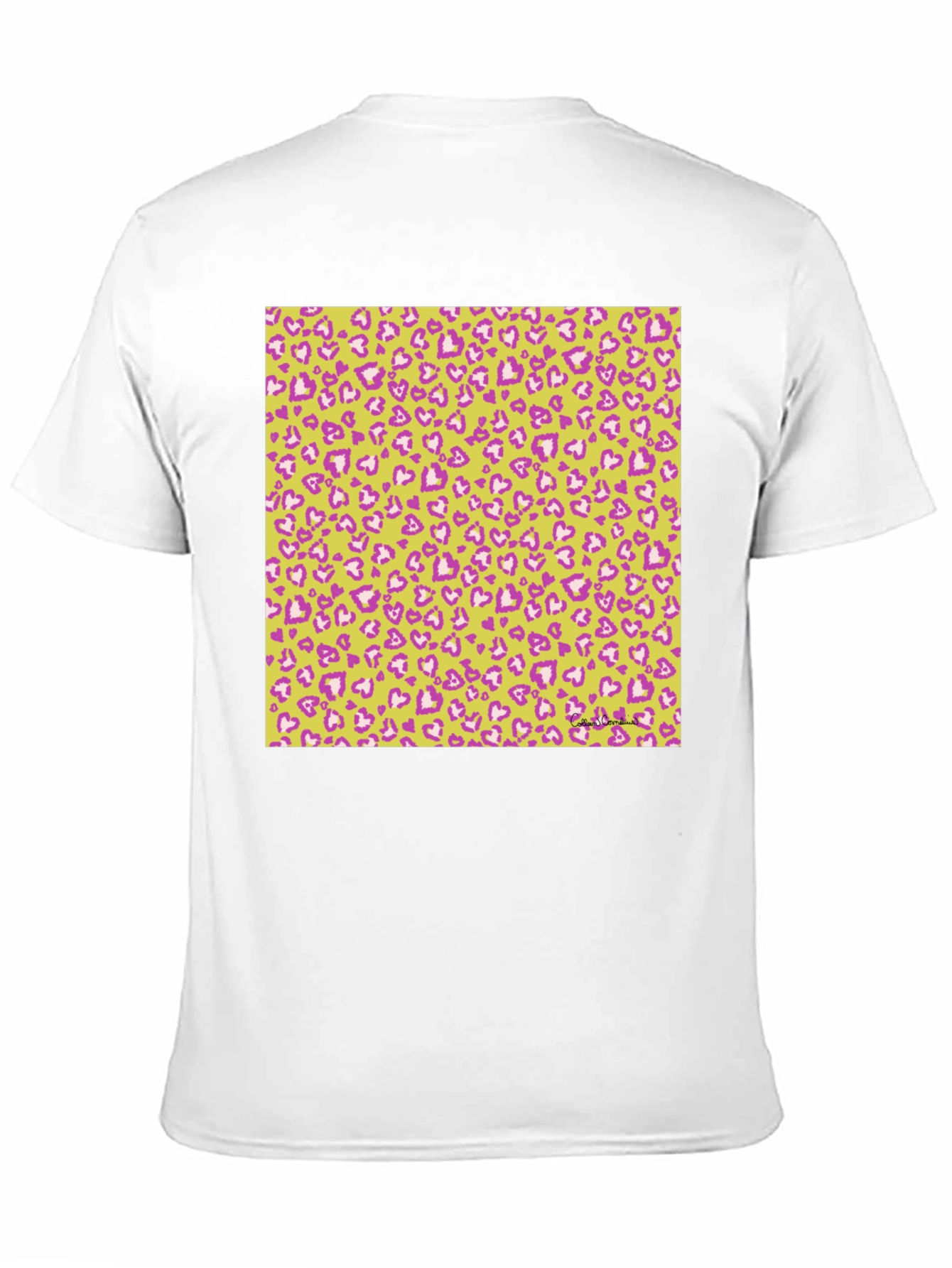 Heart Print Crew Neck Tee - Casual Style