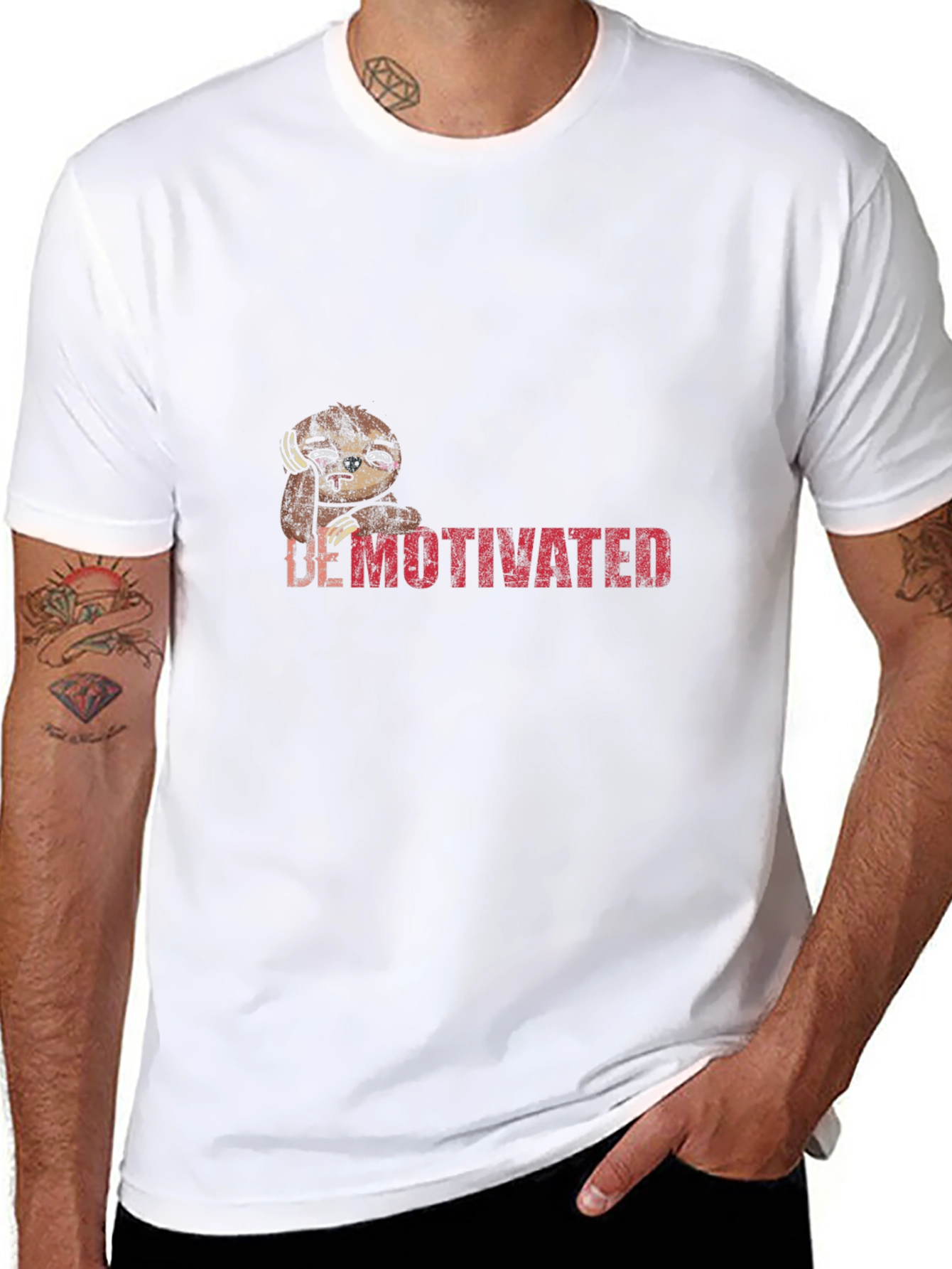 Demotivated Sloth Graphic Tee - Black