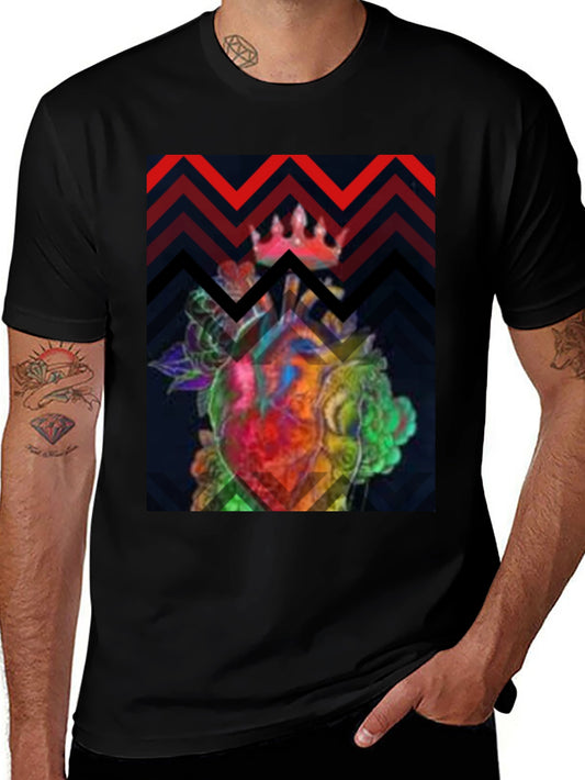Graphic Heart Crown Black T-Shirt