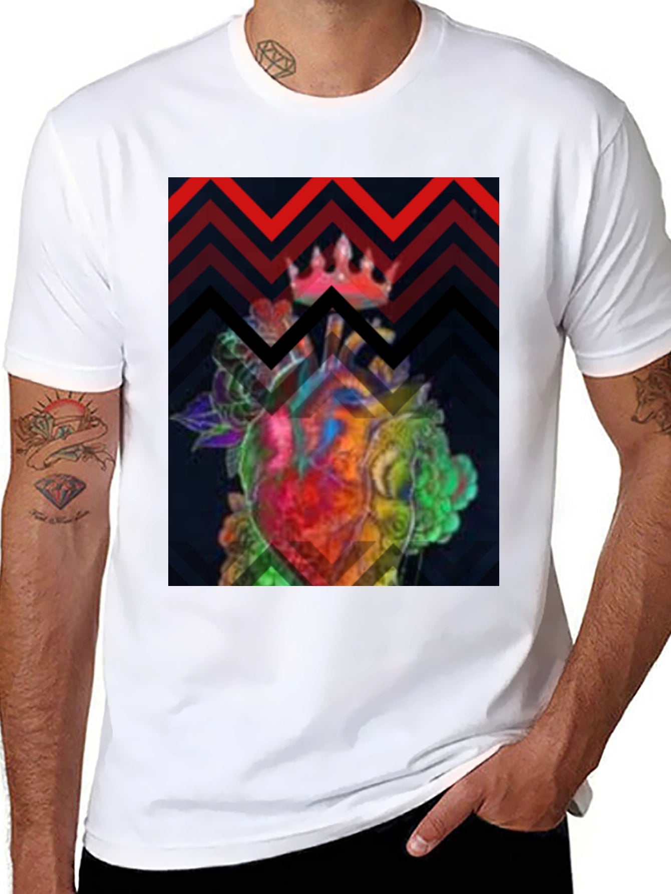 Graphic Heart Crown Black T-Shirt