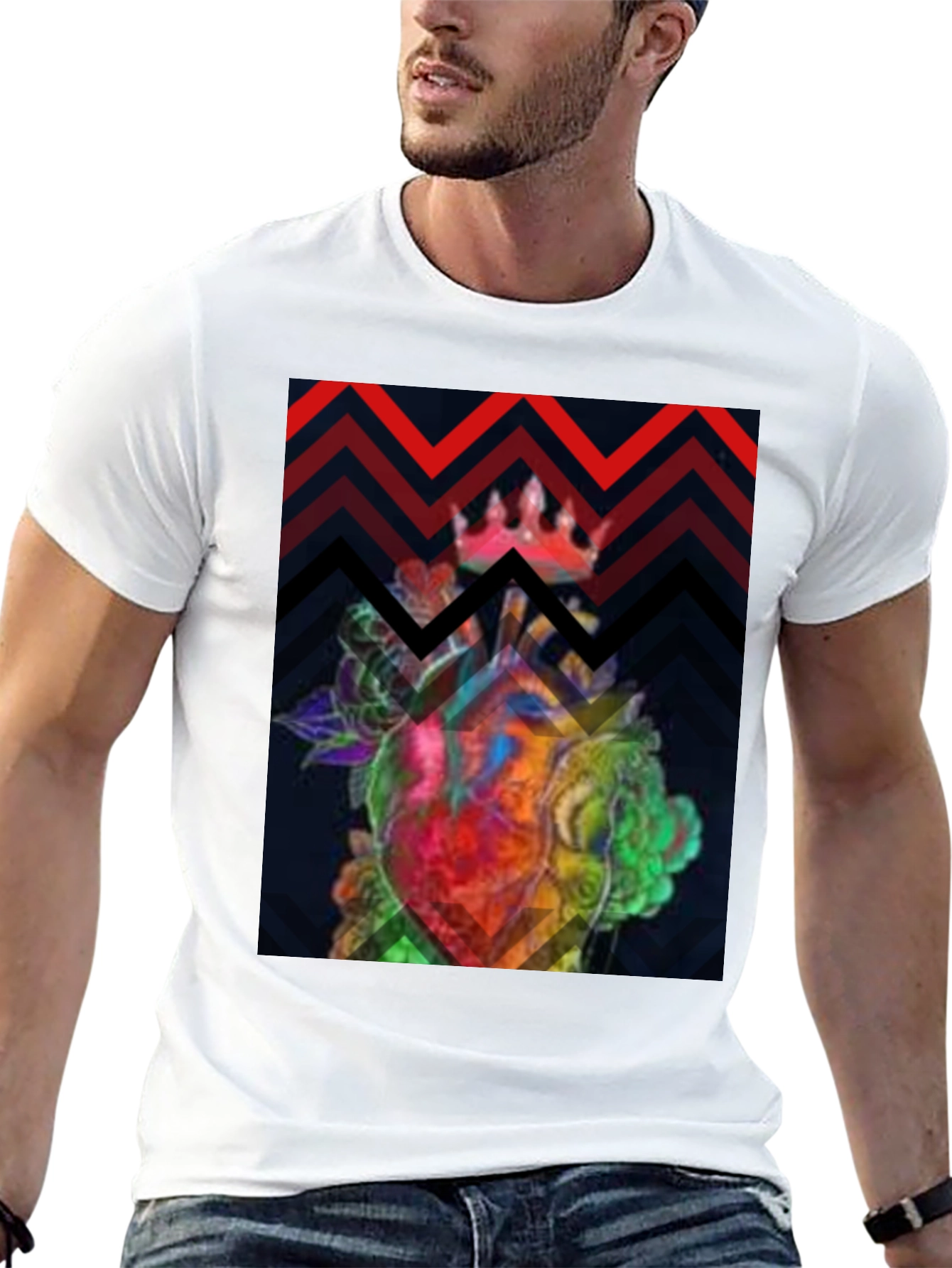 Graphic Heart Crown Black T-Shirt