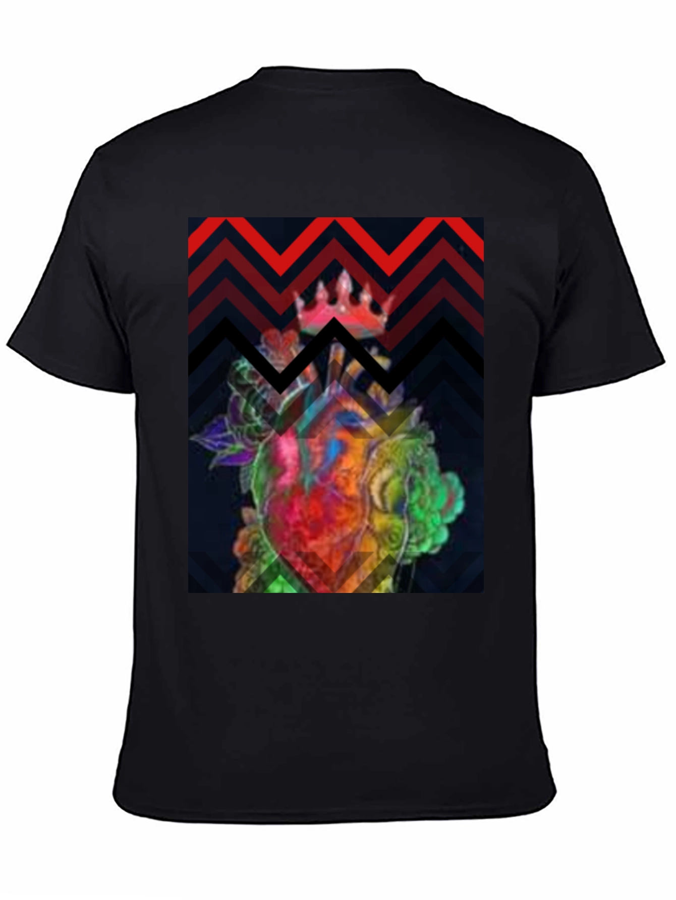 Graphic Heart Crown Black T-Shirt
