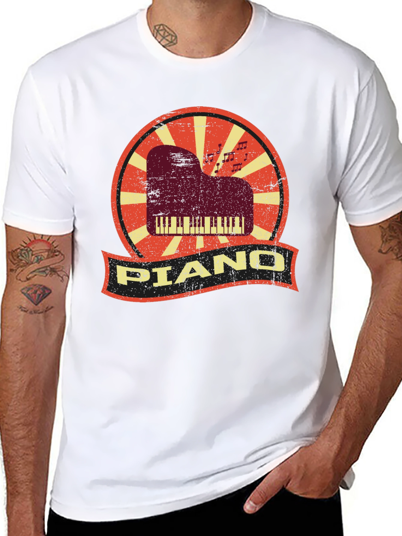 Retro Piano T-Shirt - Musician Style Tee