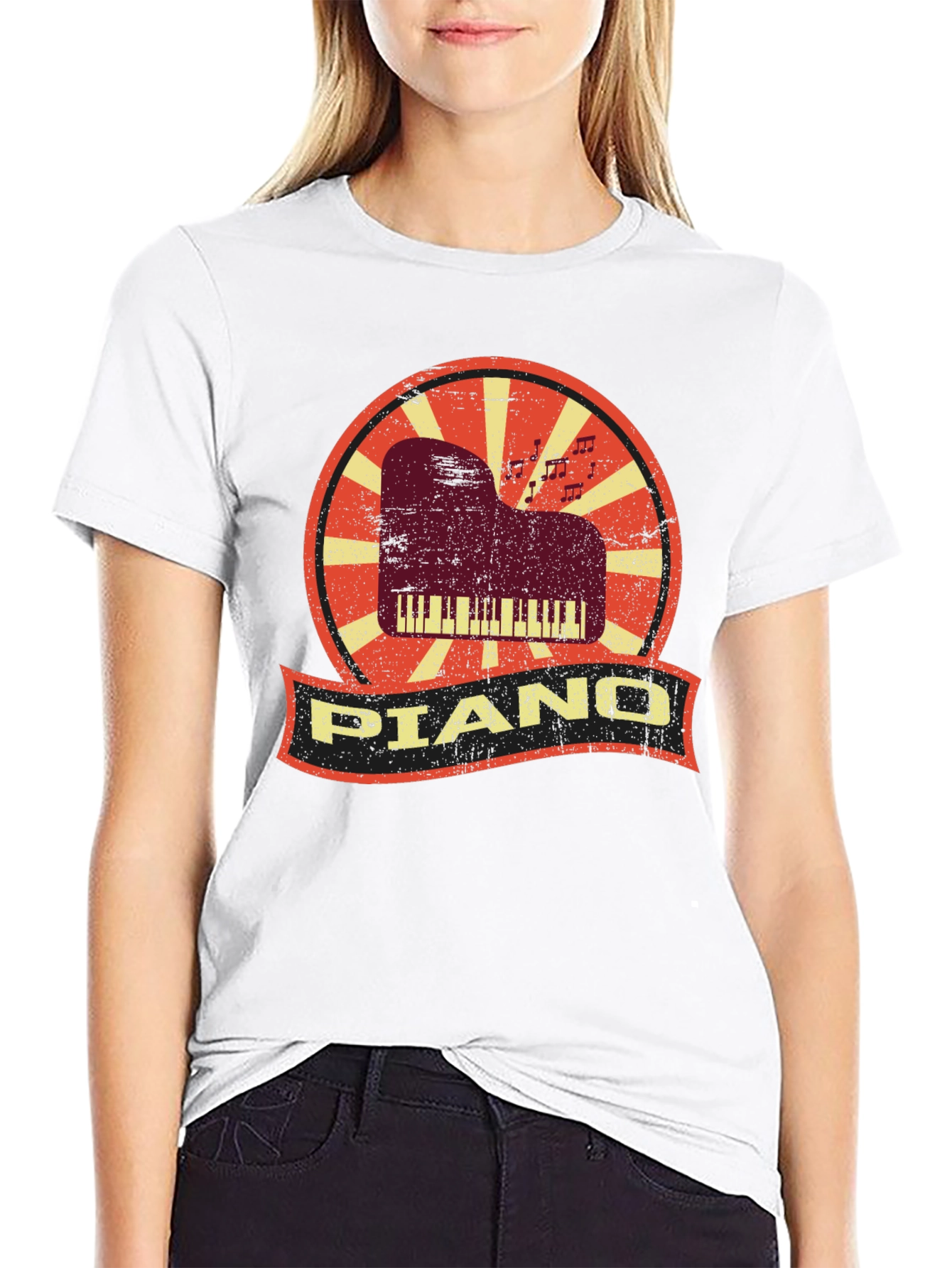 Retro Piano T-Shirt - Musician Style Tee