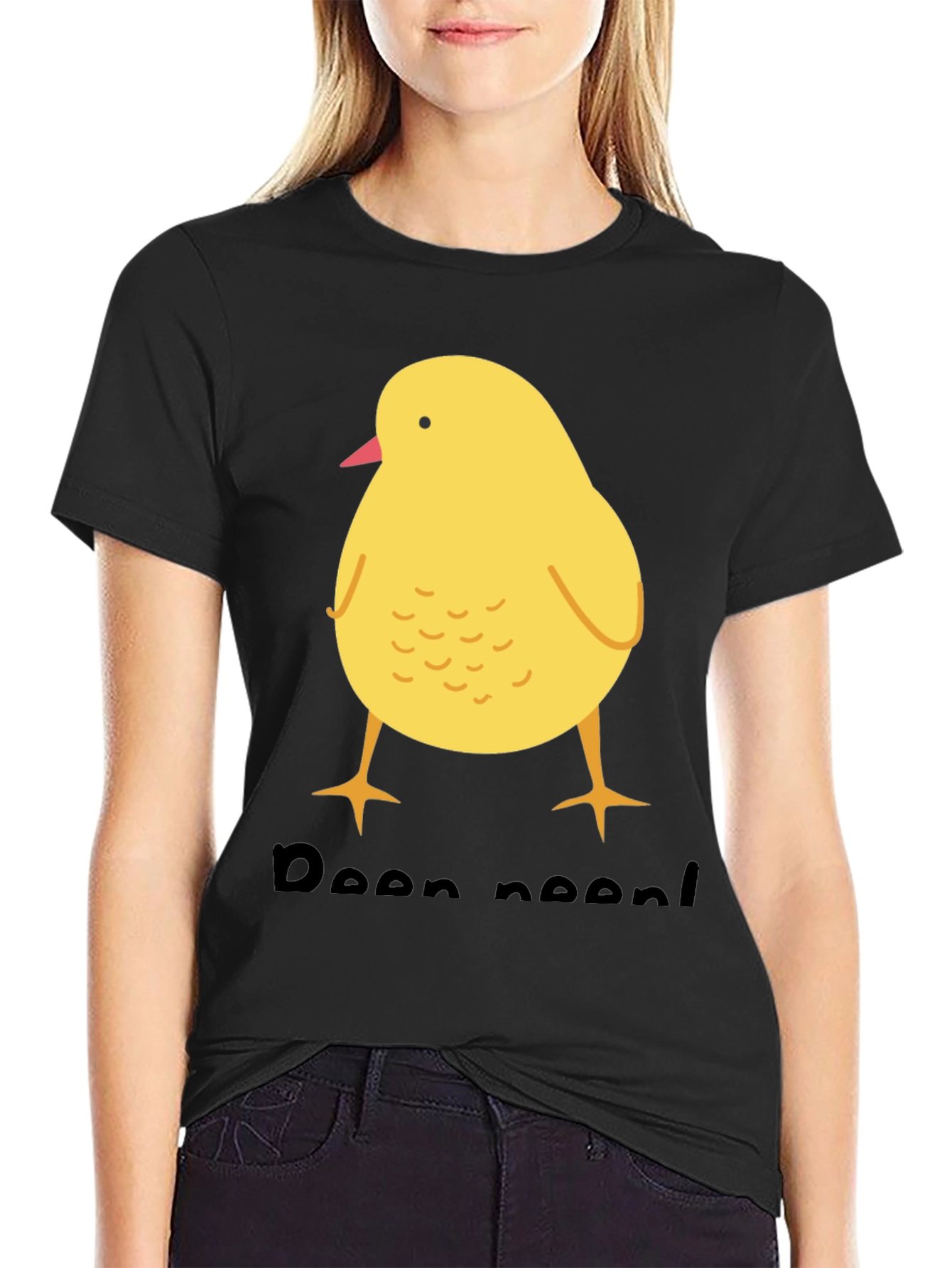 Cute Chick T-Shirt - Black Cotton Blend