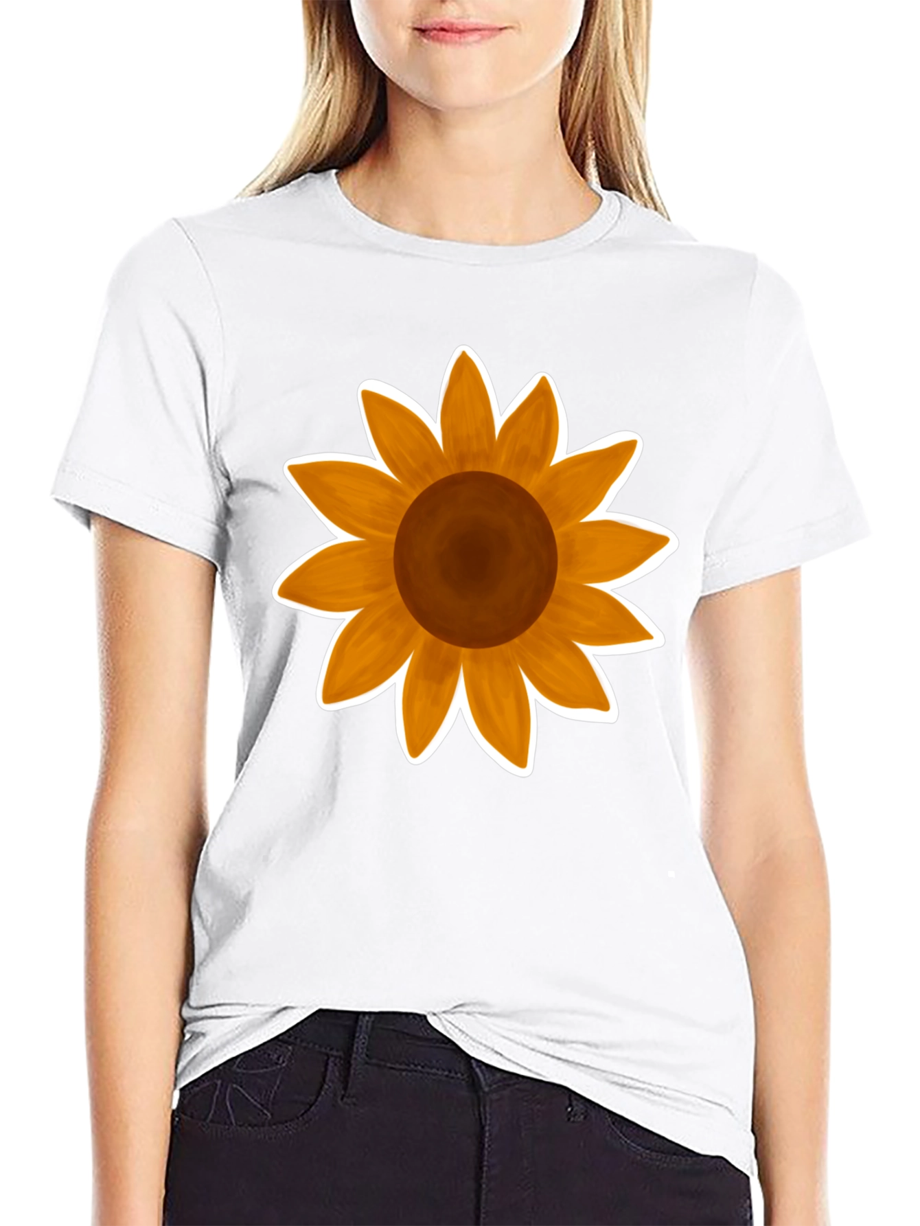 Sunflower Graphic Tee - Stylish Black Cotton T-Shirt