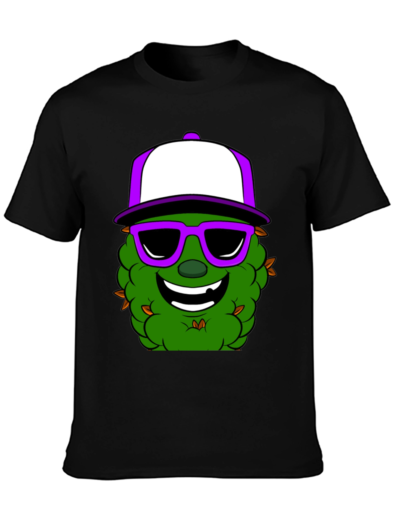 Cool Cannabis Cartoon Black T-Shirt