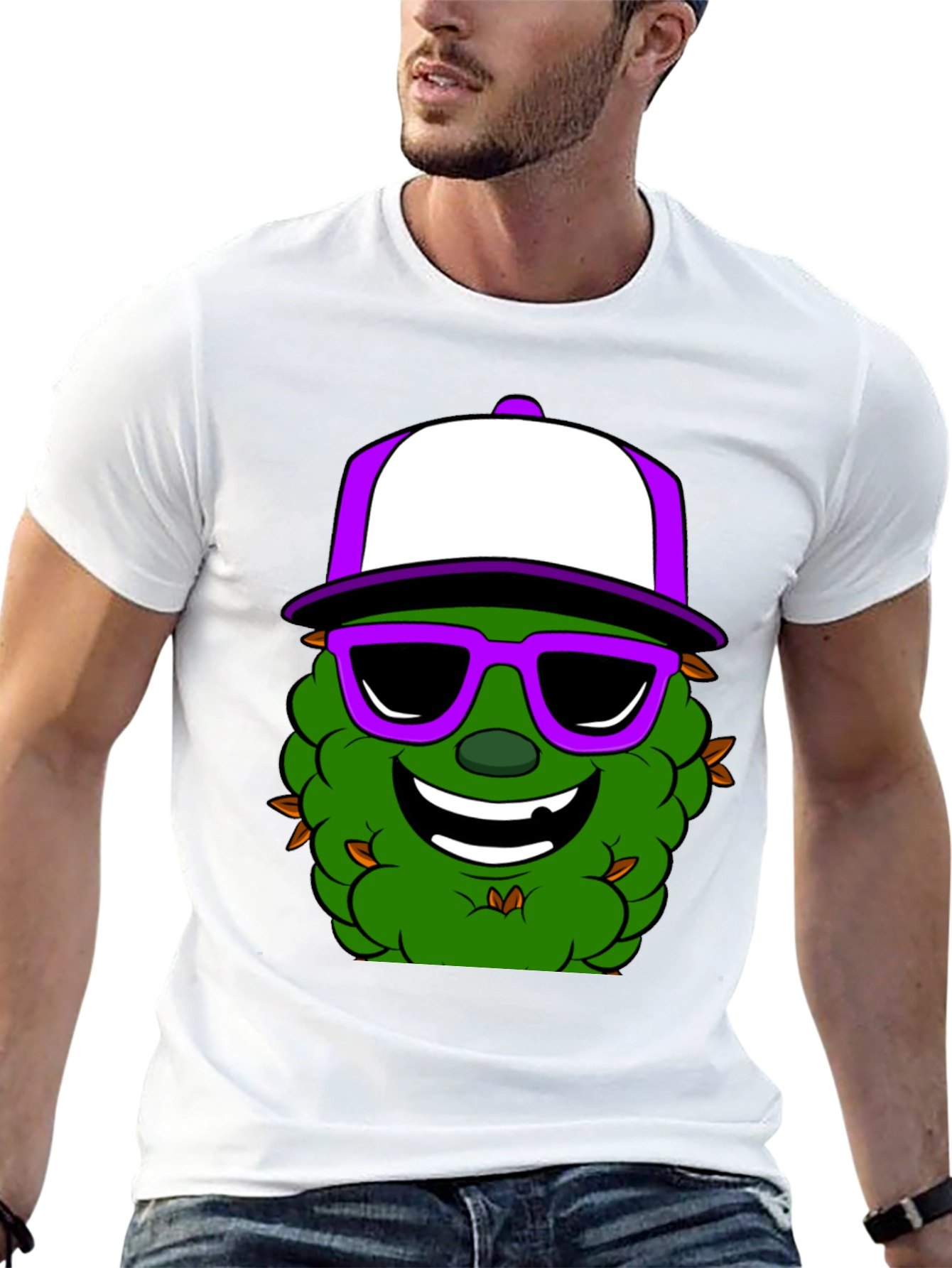 Cool Cannabis Cartoon Black T-Shirt