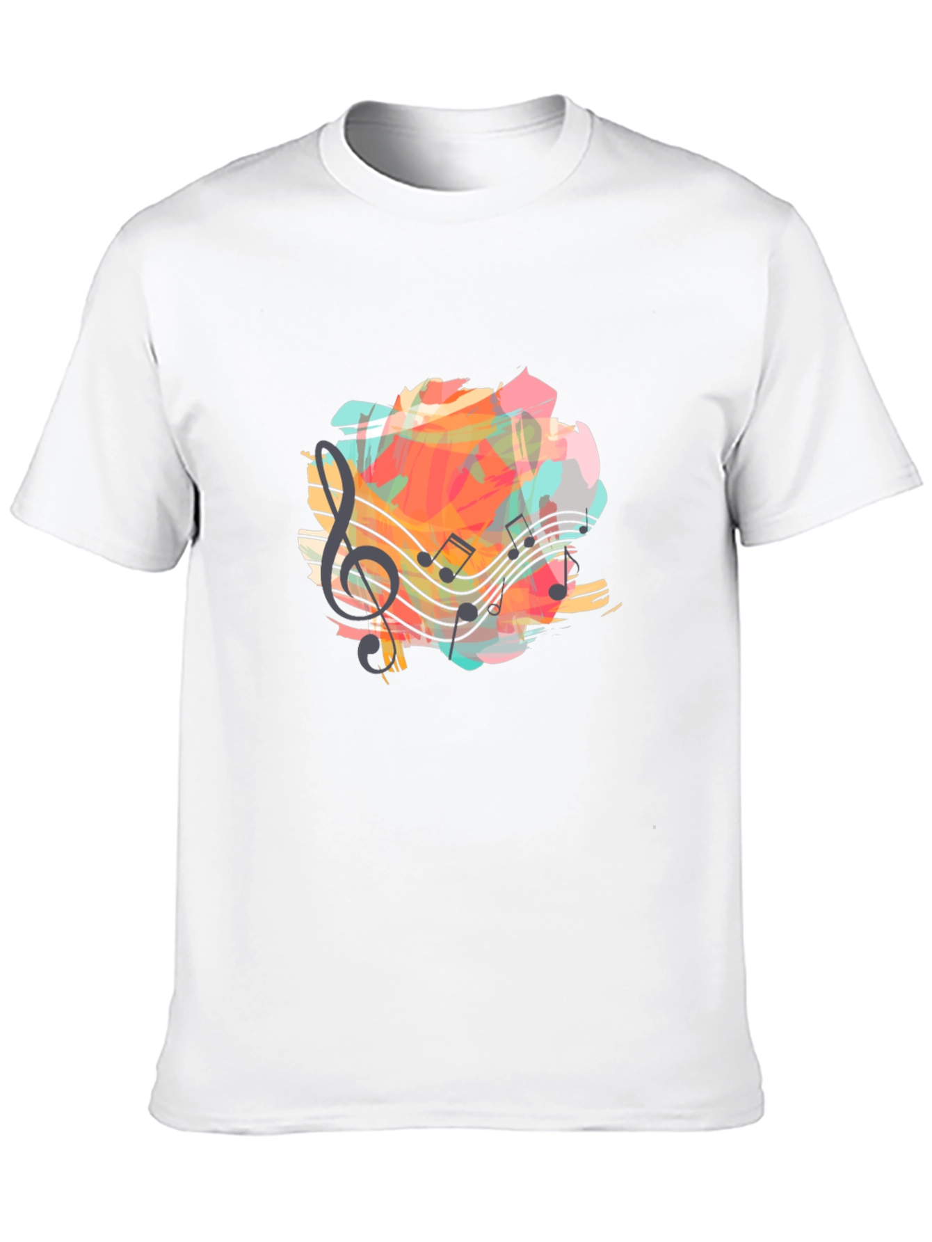 Musical Notes Graphic Black T-Shirt
