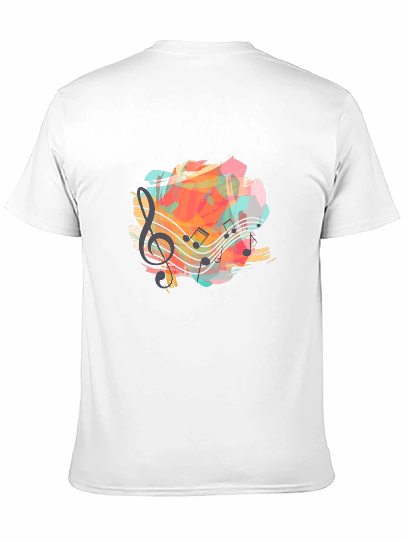 Musical Notes Graphic Black T-Shirt
