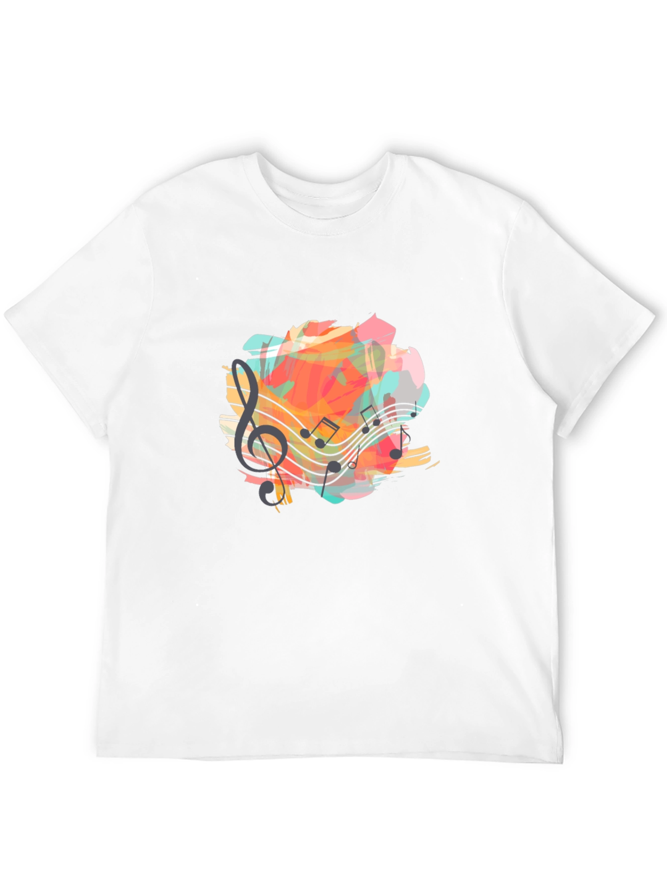 Musical Notes Graphic Black T-Shirt