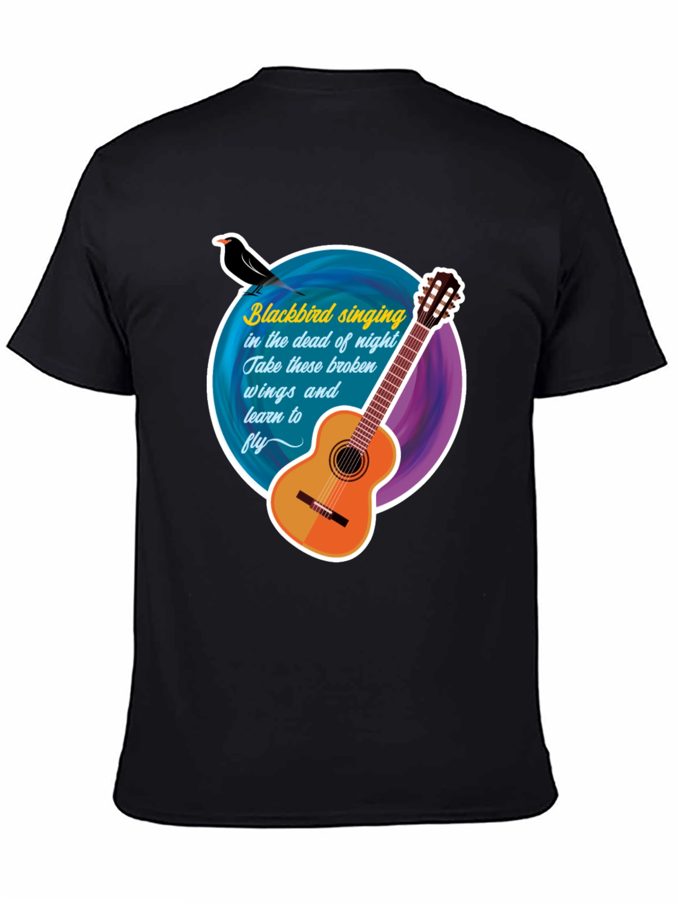 Blackbird Guitar Song Lyric T-Shirt