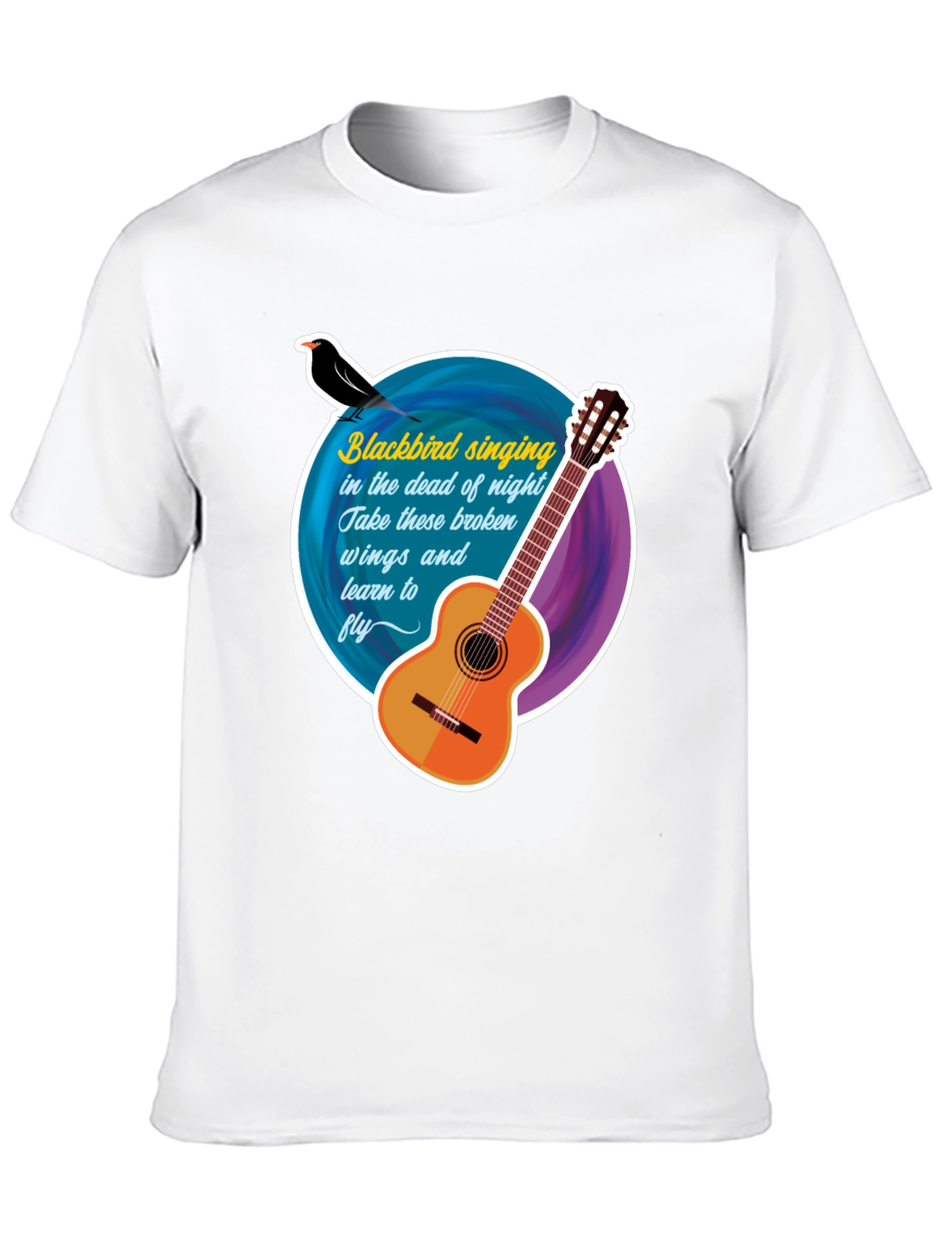 Blackbird Guitar Song Lyric T-Shirt