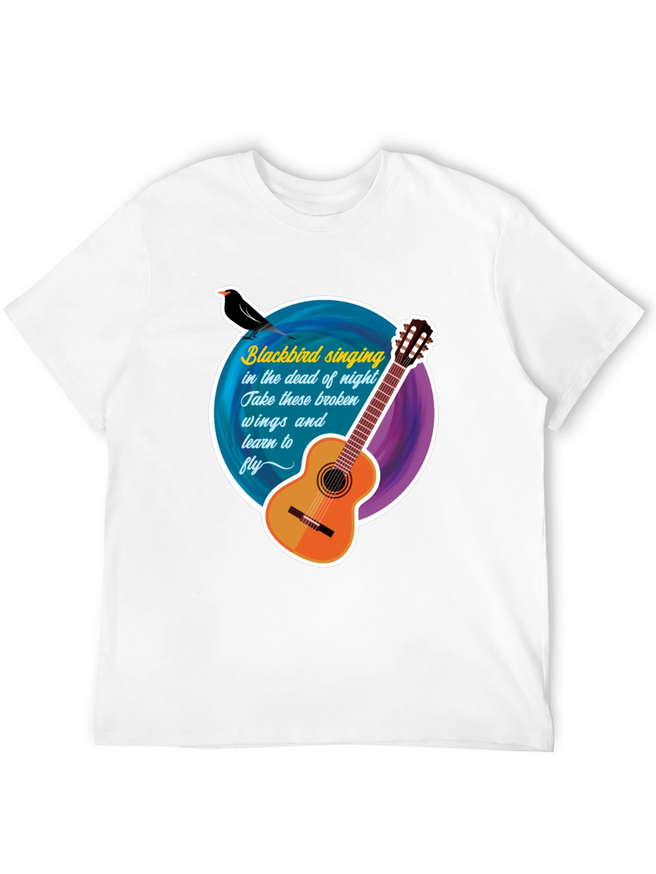 Blackbird Guitar Song Lyric T-Shirt