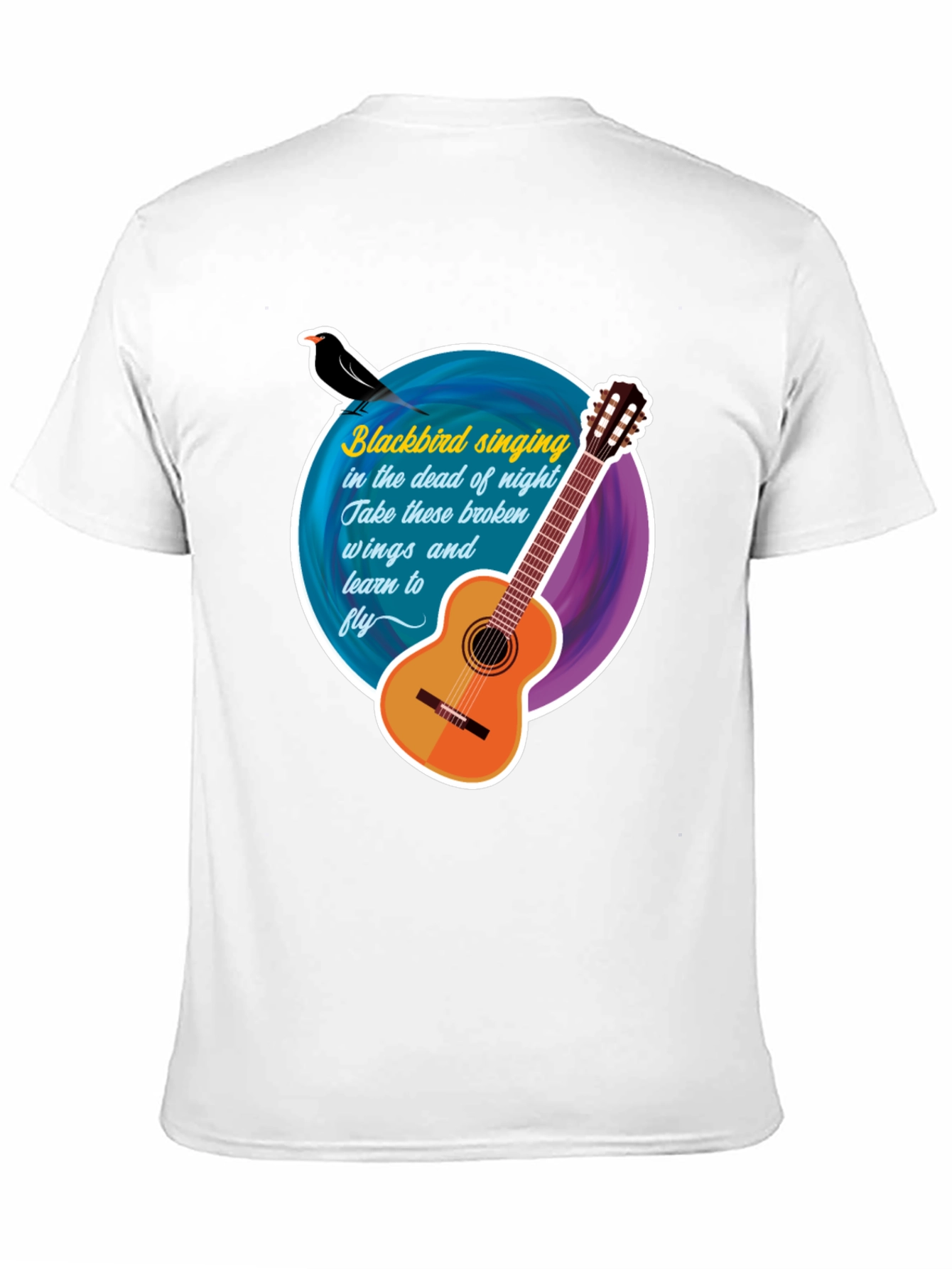 Blackbird Guitar Song Lyric T-Shirt