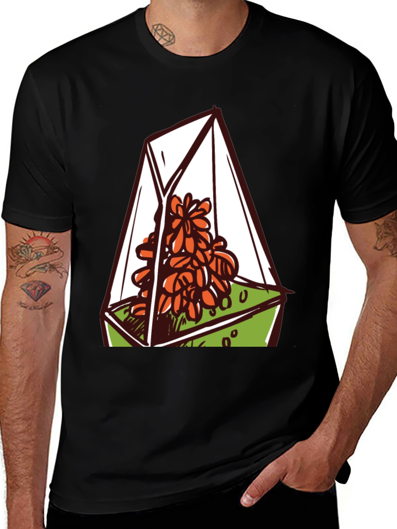 Terrarium Graphic Tee - Nature Lovers Black T-Shirt