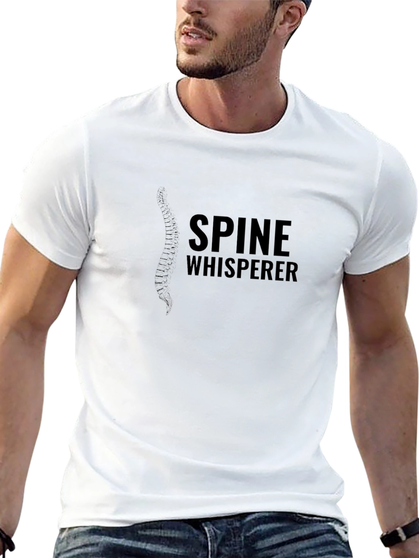 Spine Whisperer Black T-Shirt - Chiropractor Gift