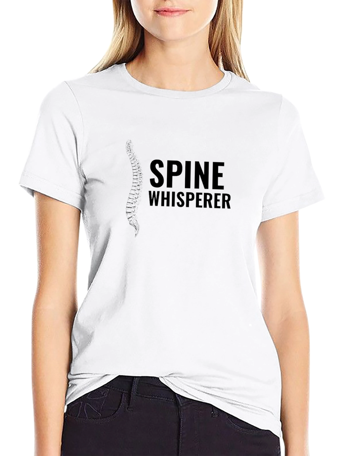 Spine Whisperer Black T-Shirt - Chiropractor Gift