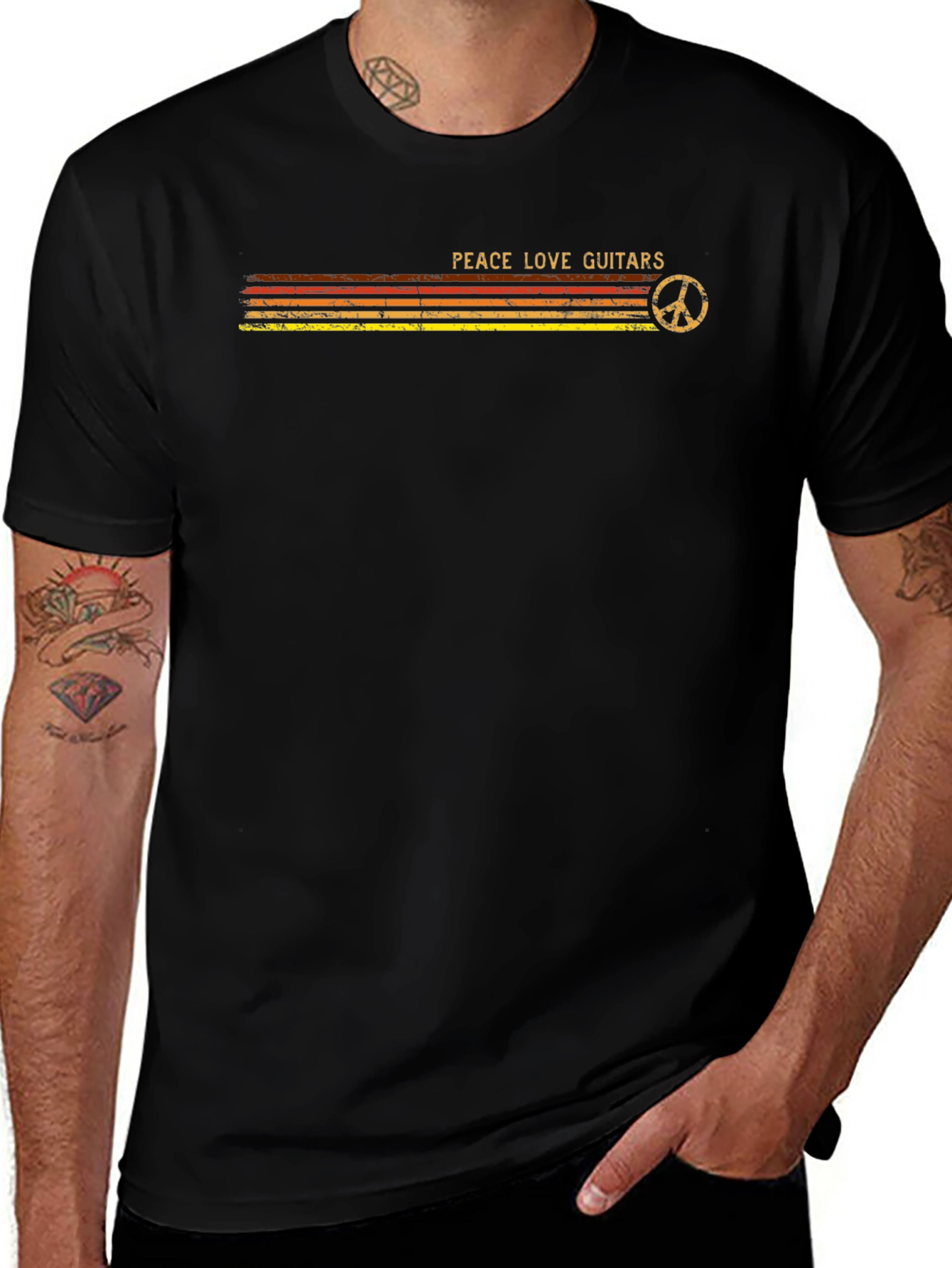 Peace Love Guitars Graphic T-Shirt