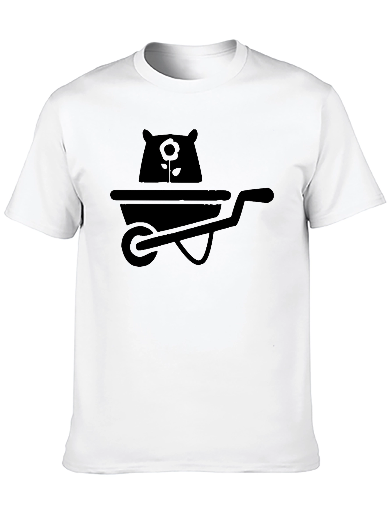 Bear in Wheelbarrow Graphic Tee - Black