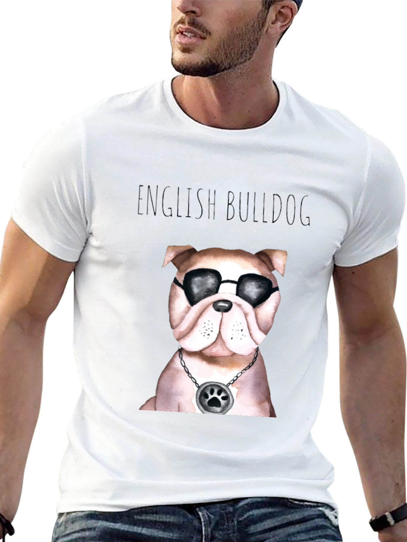 Cool English Bulldog Graphic Tee