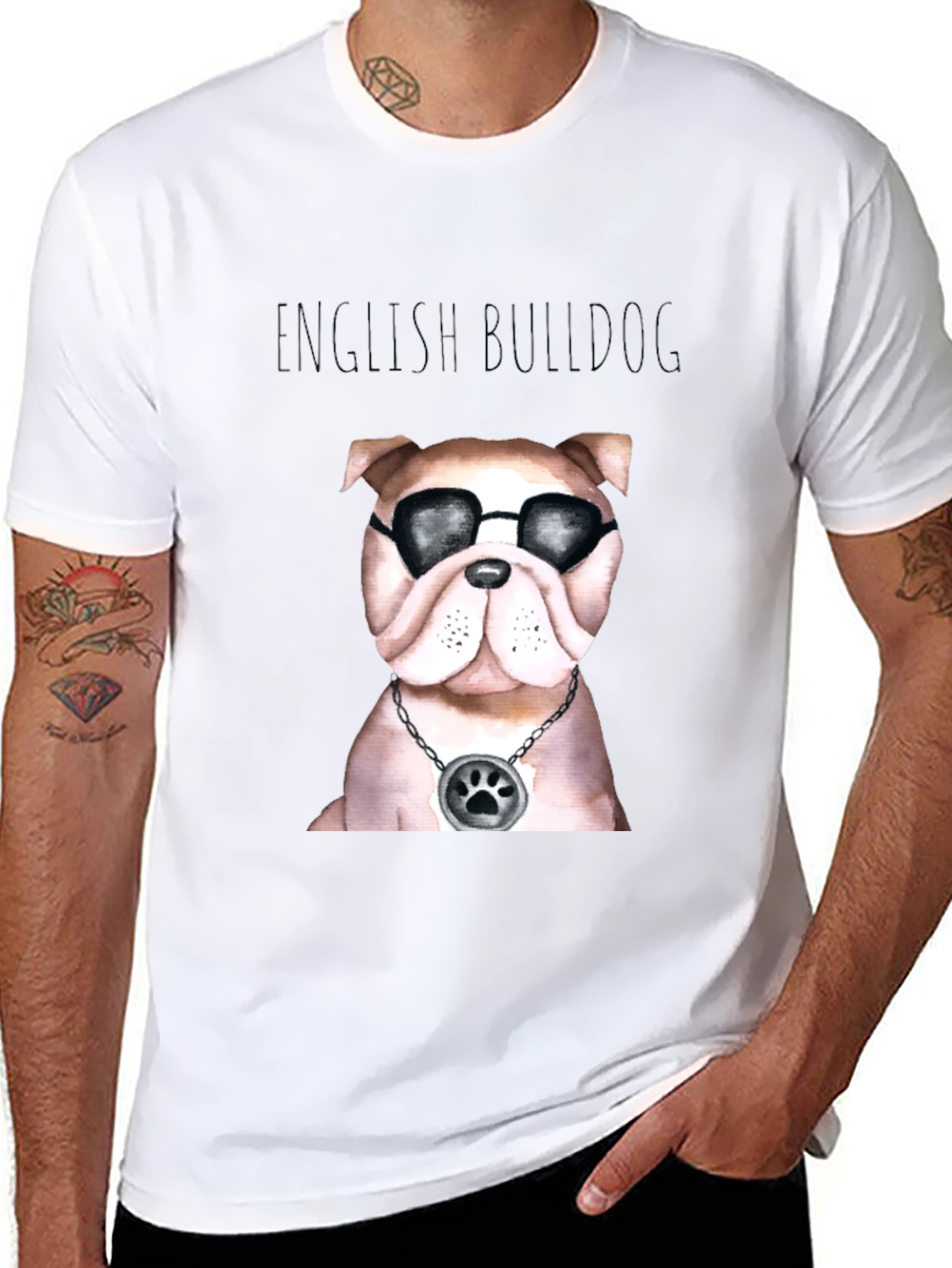 Cool English Bulldog Graphic Tee