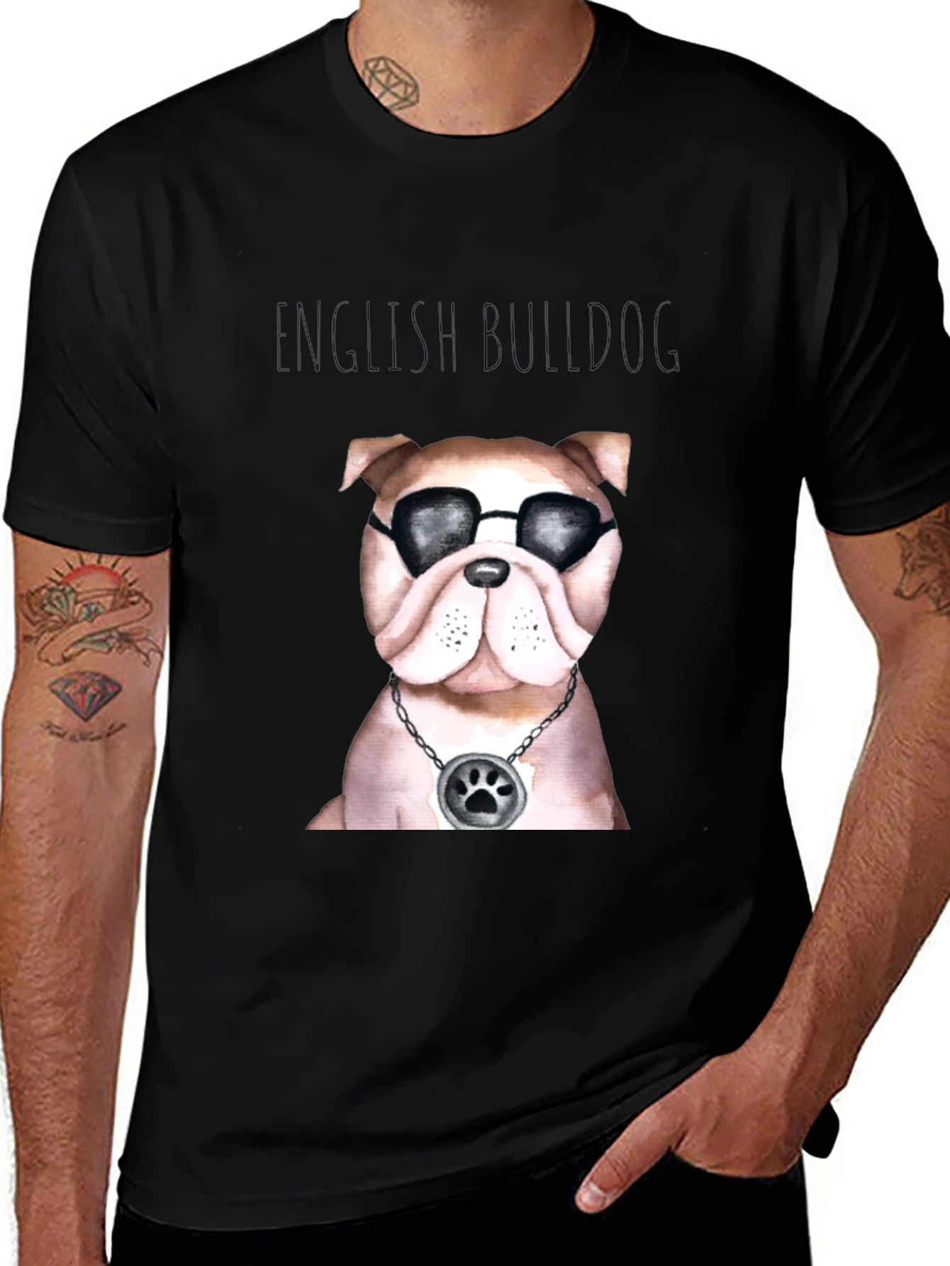 Cool English Bulldog Graphic Tee