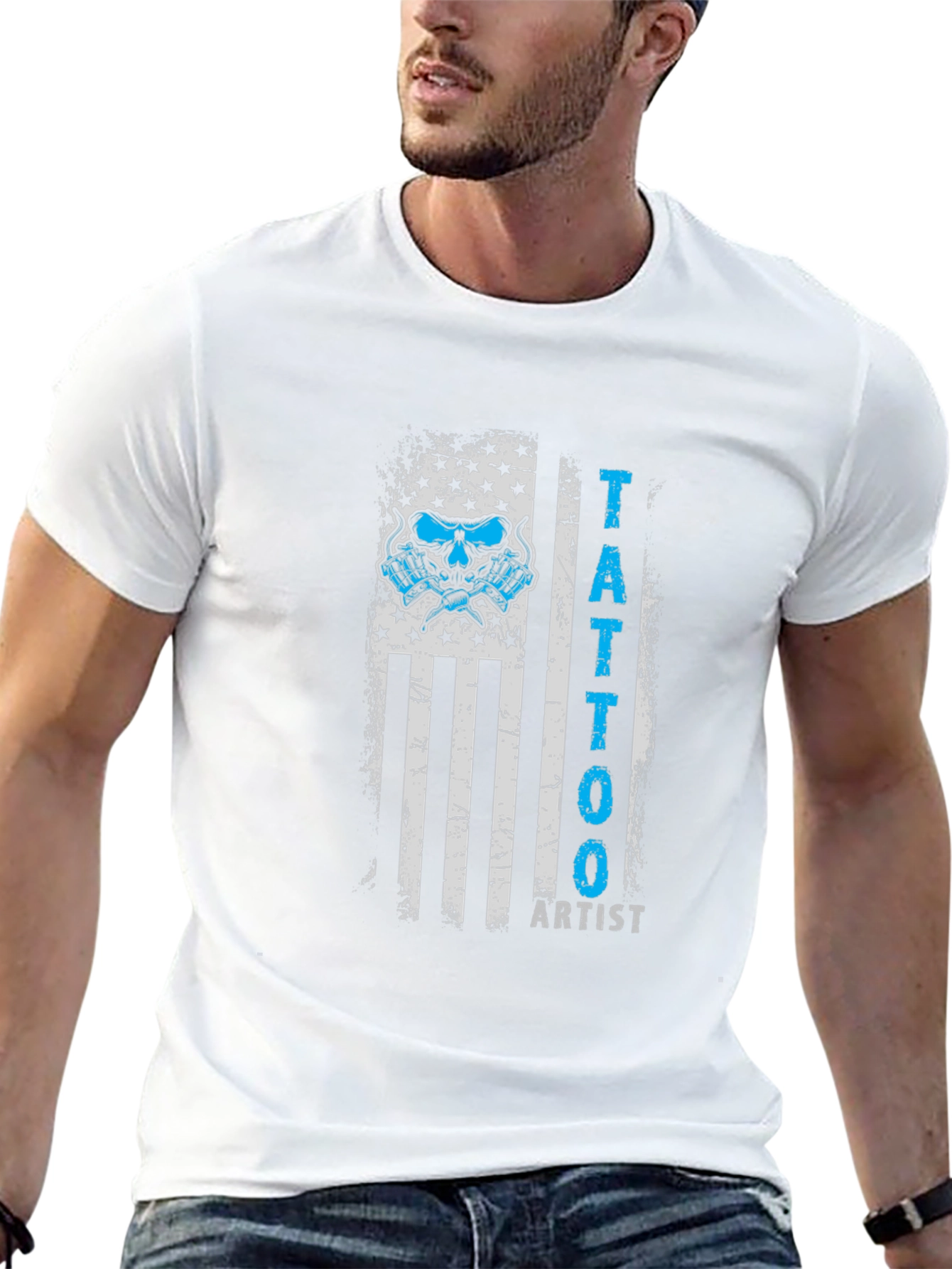Tattoo Artist USA Flag Graphic Tee - Black