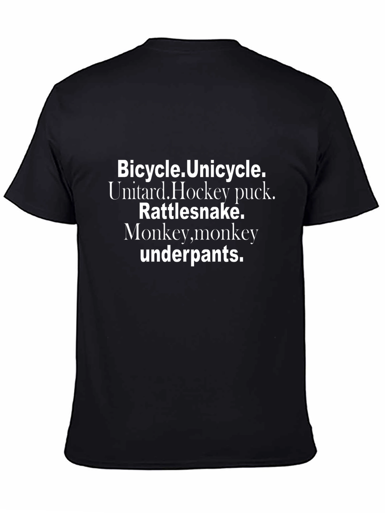 Bicycle Unicycle Underpants Novelty T-Shirt