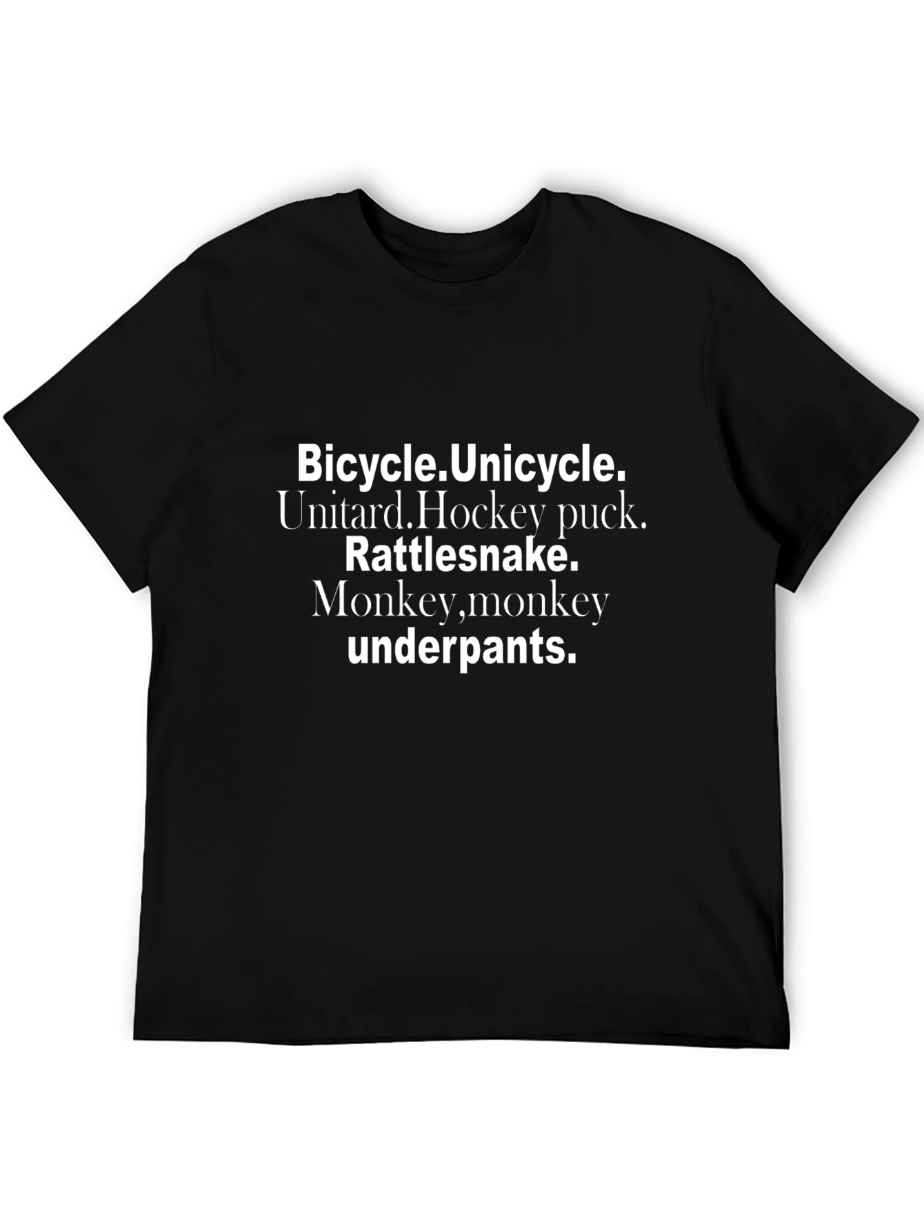 Bicycle Unicycle Underpants Novelty T-Shirt