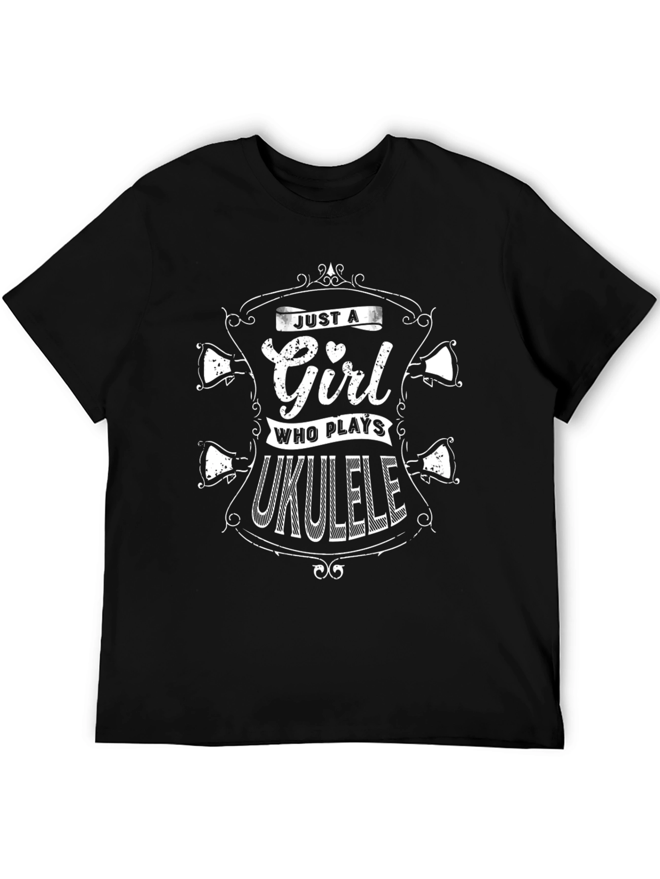 Just a Girl Who Plays Ukulele T-Shirt - Black