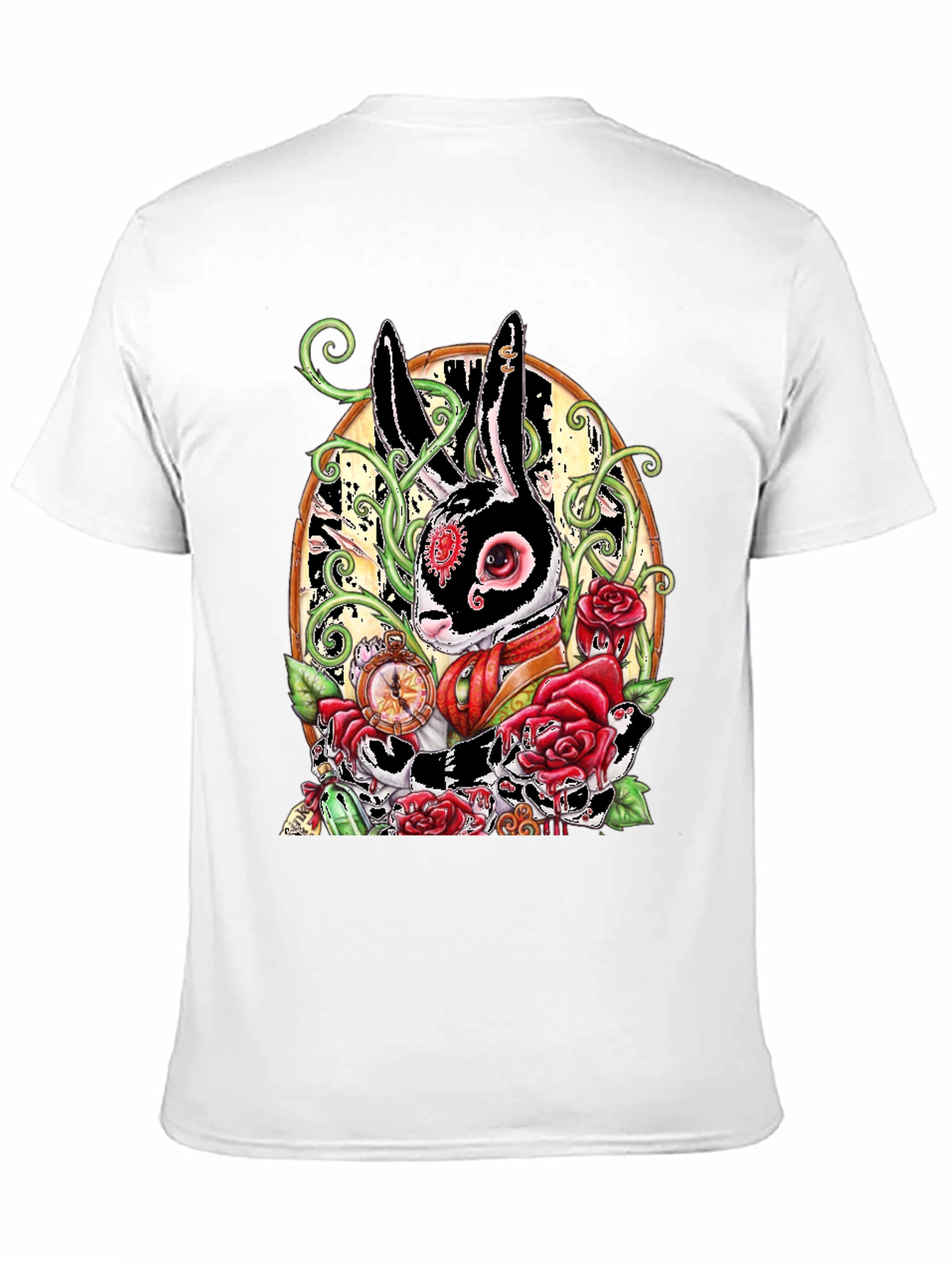 Steampunk Rabbit Rose Graphic Tee
