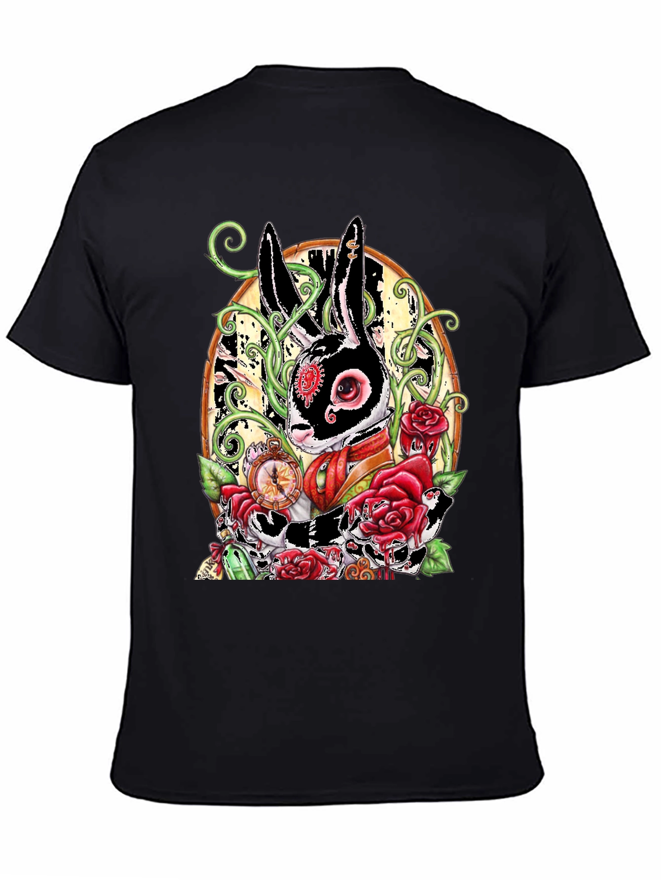 Steampunk Rabbit Rose Graphic Tee