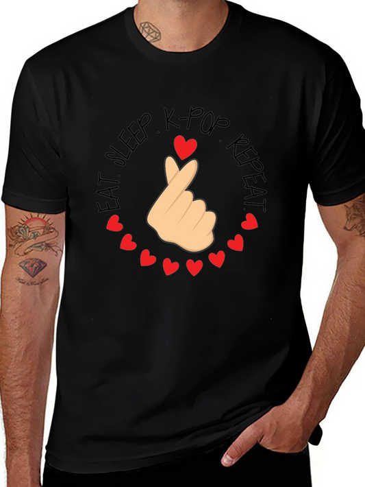 K-Pop Love Tee - Eat Sleep K-Pop Repeat T-Shirt