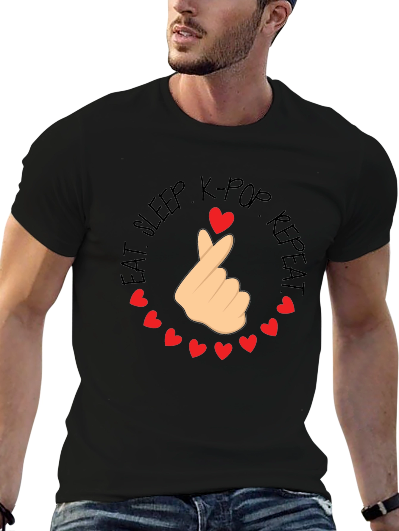 K-Pop Love Tee - Eat Sleep K-Pop Repeat T-Shirt