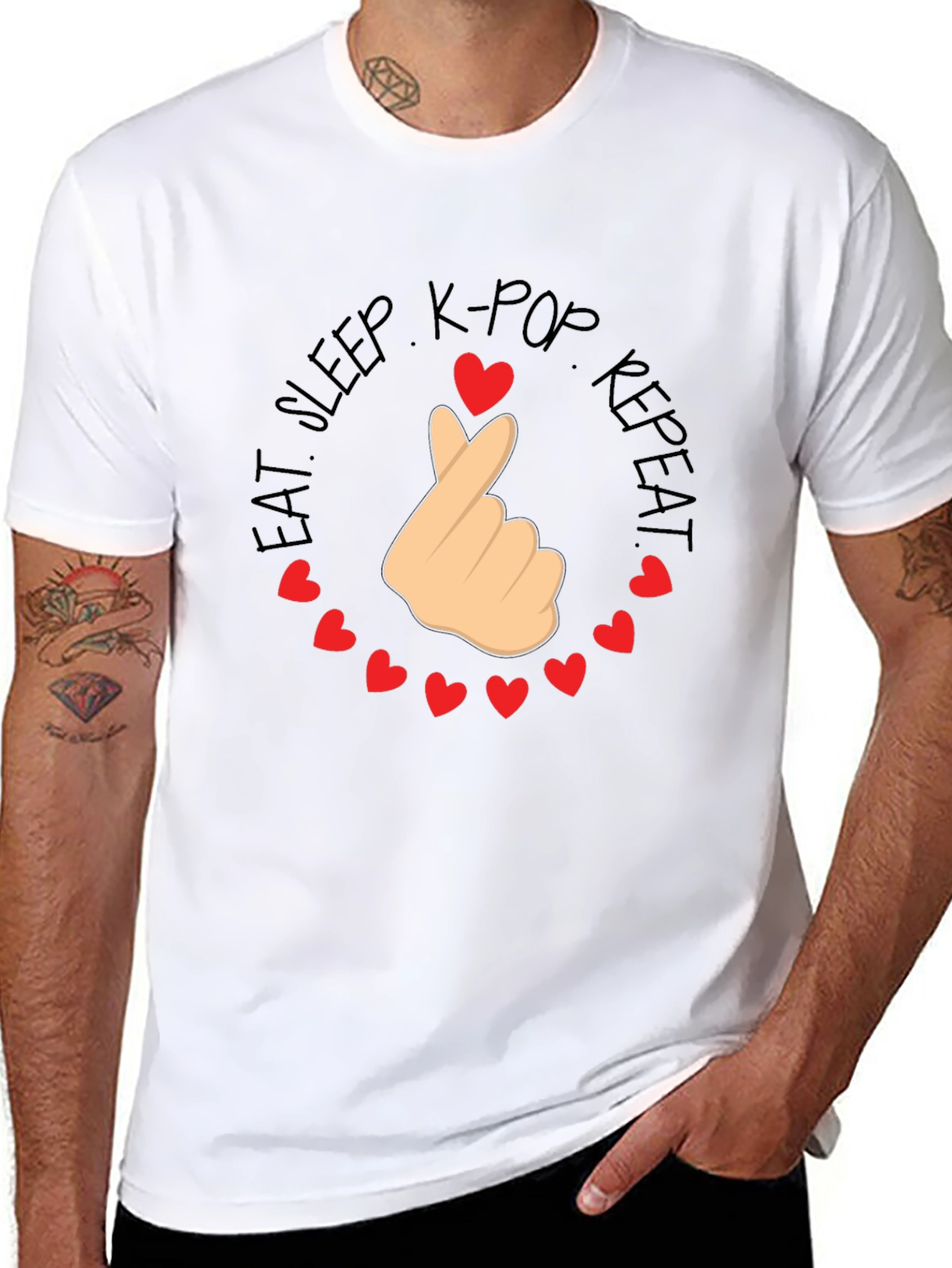K-Pop Love Tee - Eat Sleep K-Pop Repeat T-Shirt