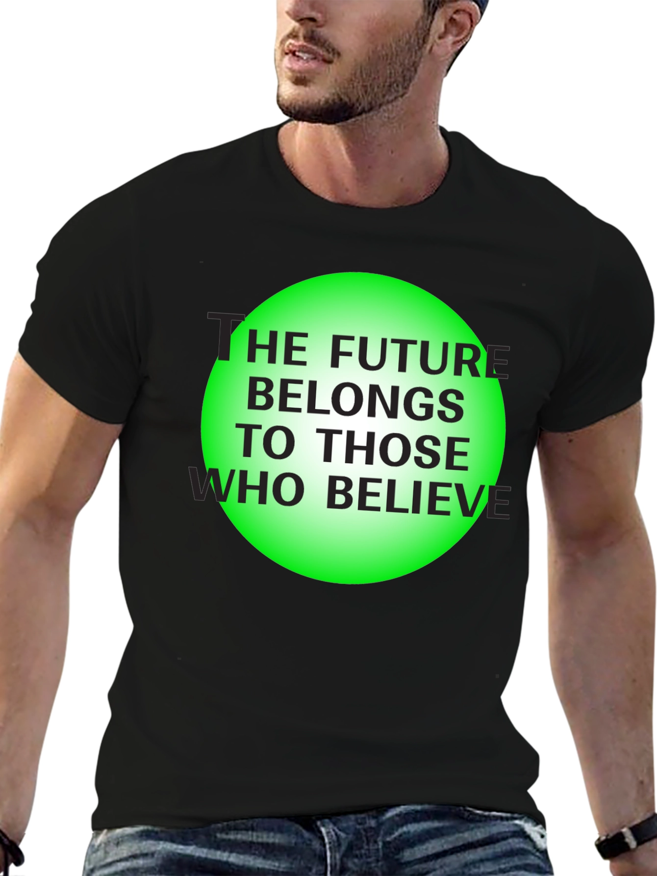 Believe in the Future Black Graphic T-Shirt