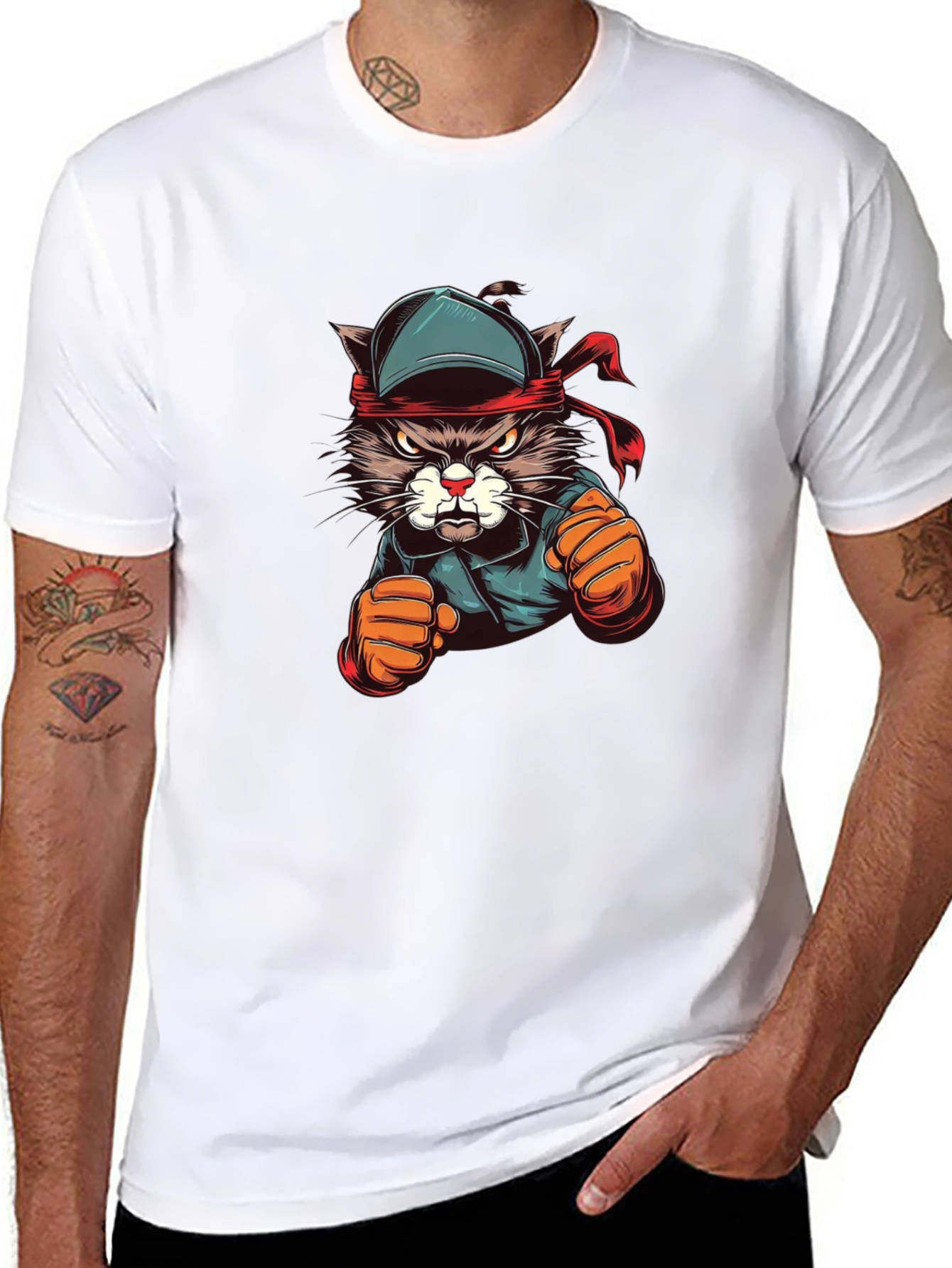 Cool Cat Boxer Black T-Shirt