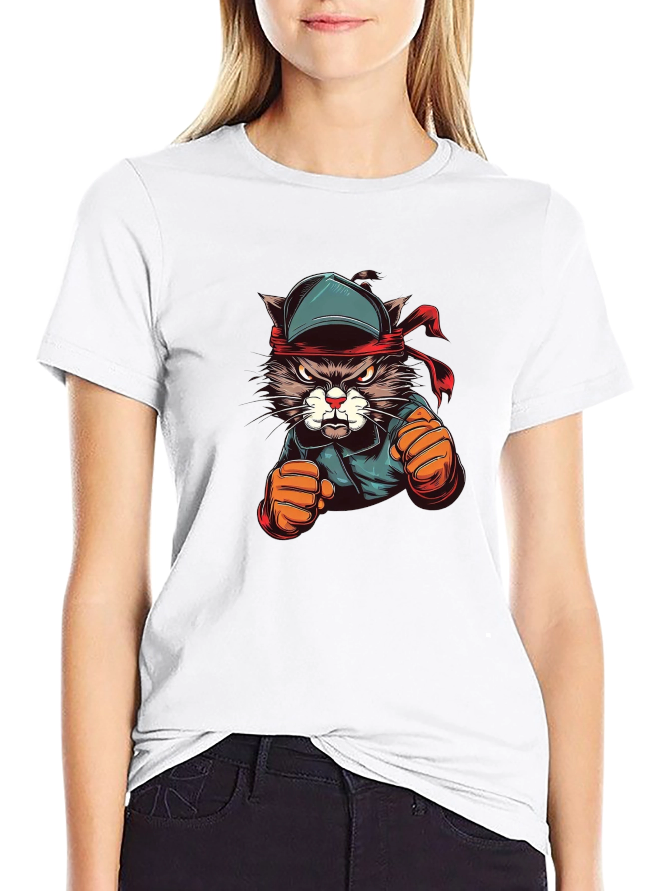 Cool Cat Boxer Black T-Shirt