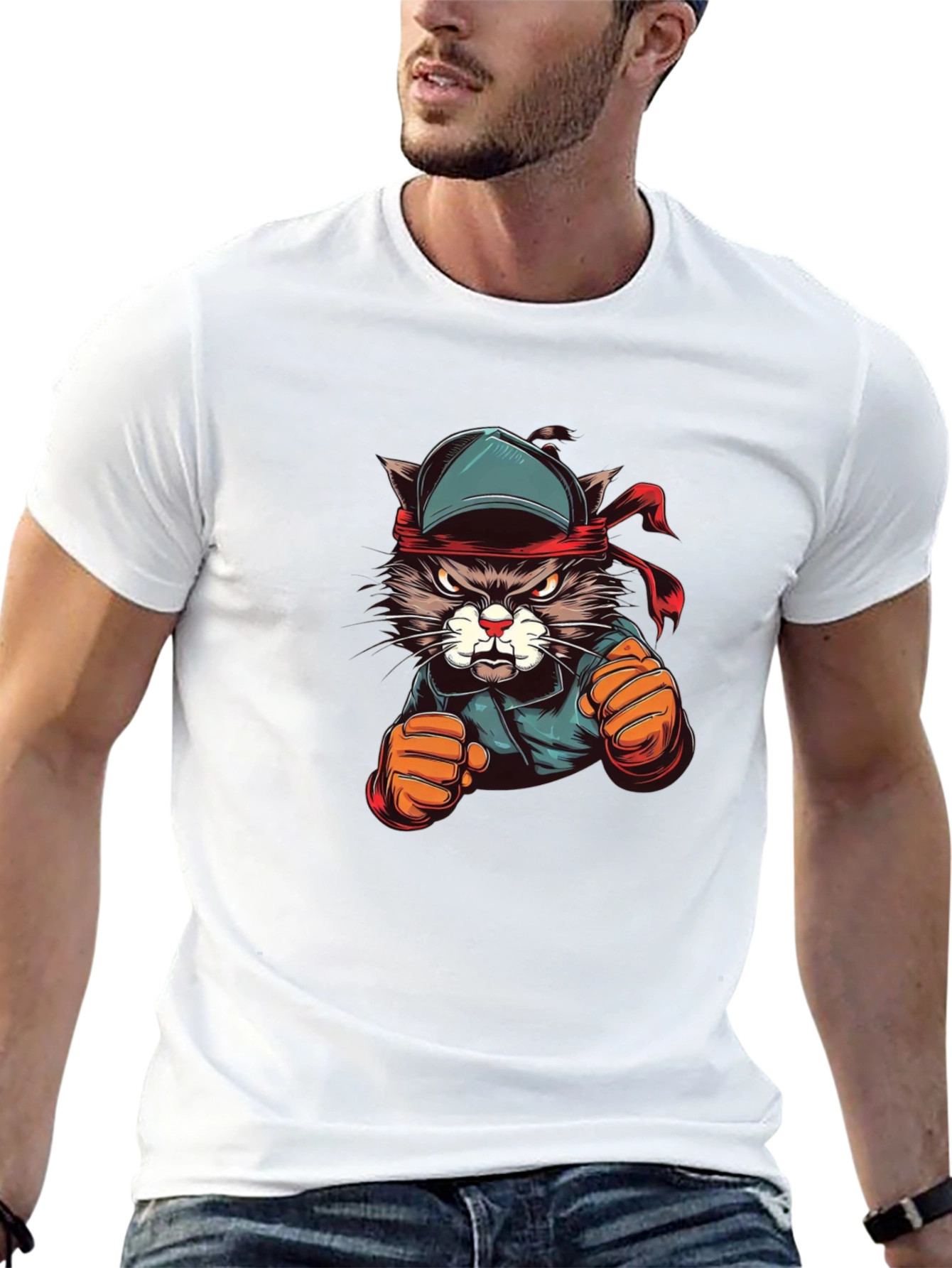 Cool Cat Boxer Black T-Shirt