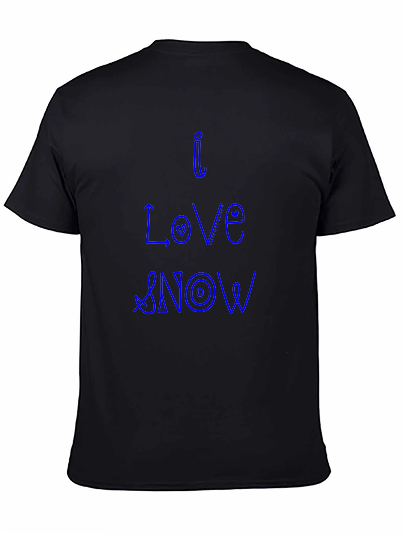 I Love Snow Black Cotton Tee