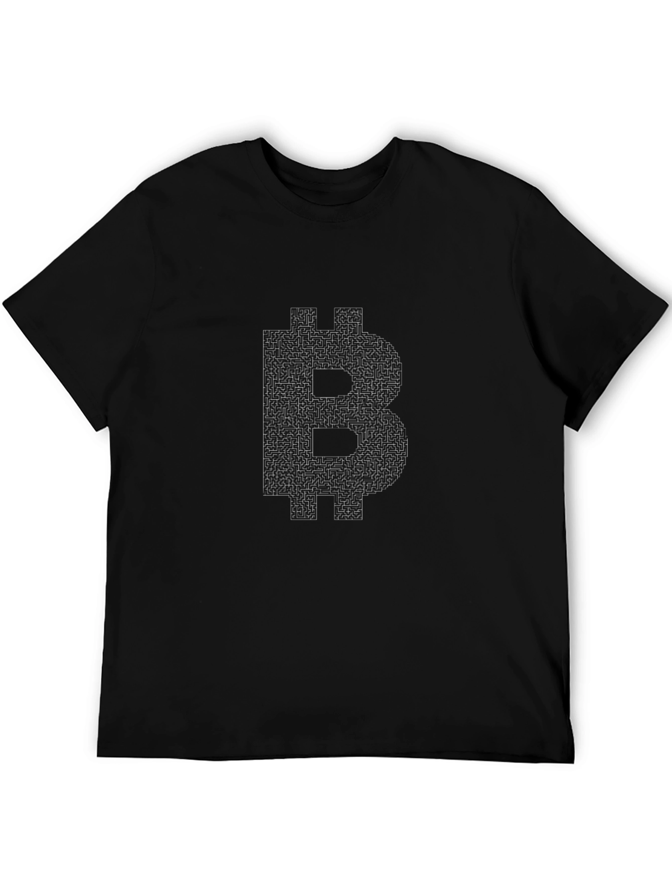 Bitcoin Maze T-Shirt - Black Cotton Crypto Tee