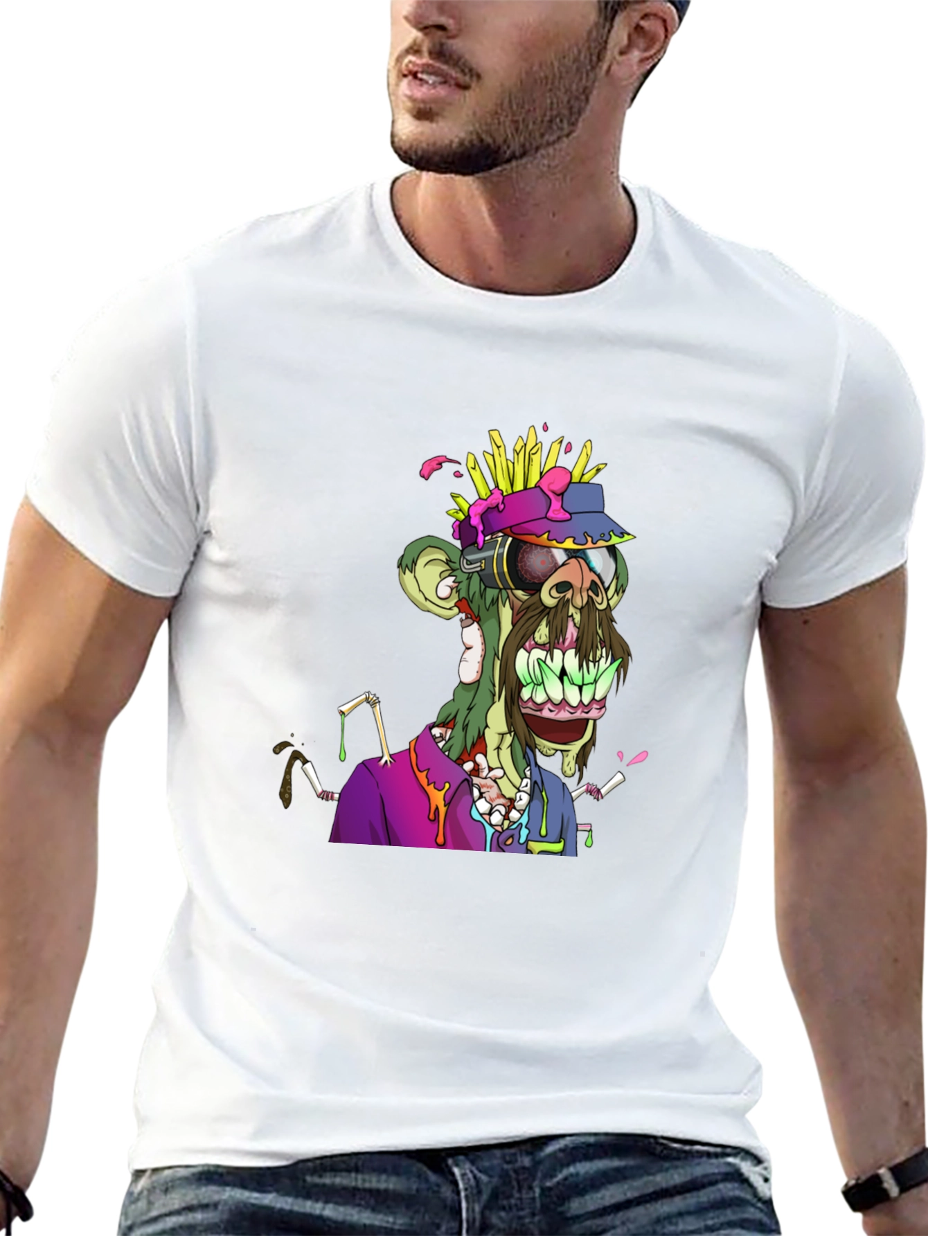 Zombie Ape Graphic Tee - Unique NFT Art Shirt